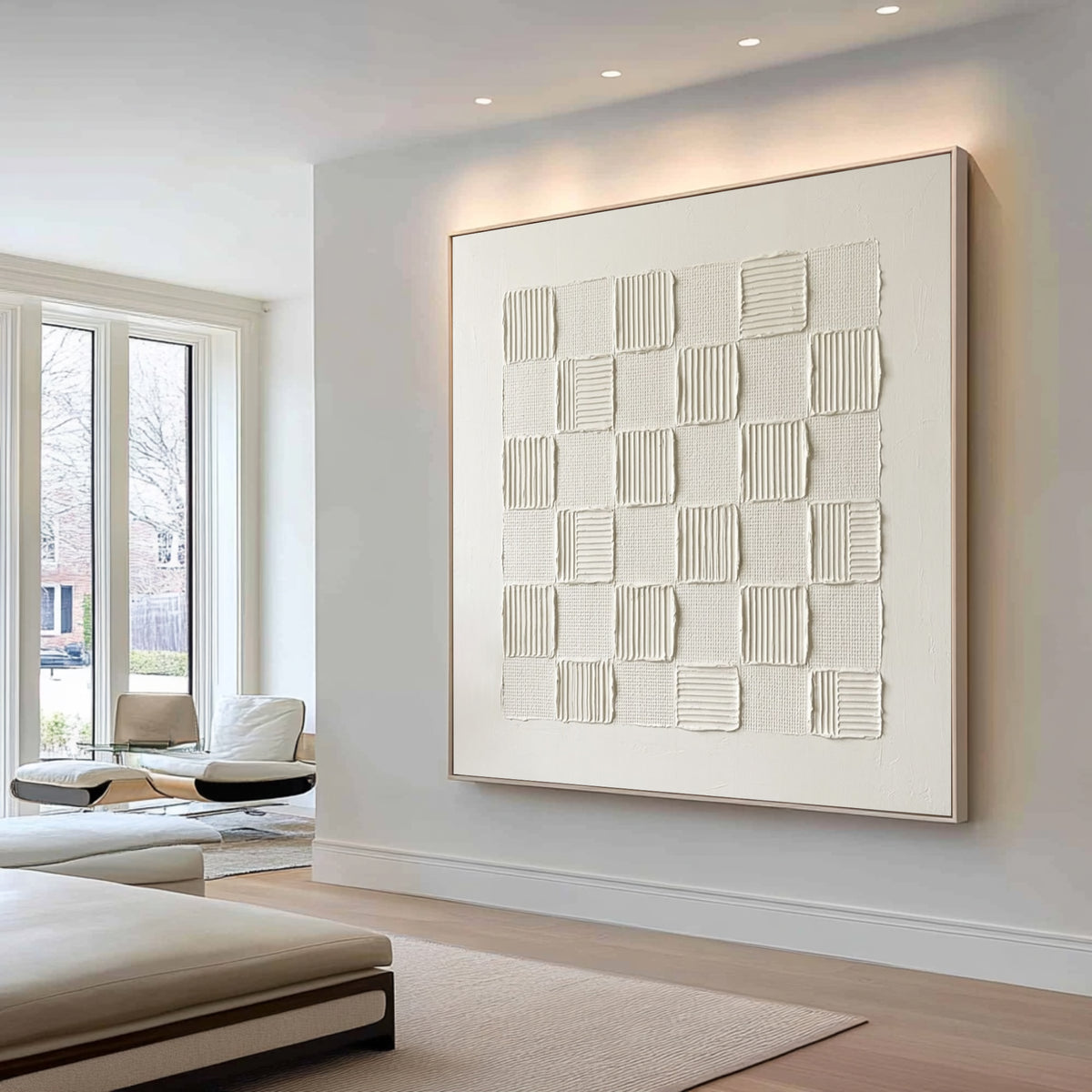 The Poetry Of Repetition Large White Abstract Wall Art Textured Relief Contemporary Minimalist Artwork