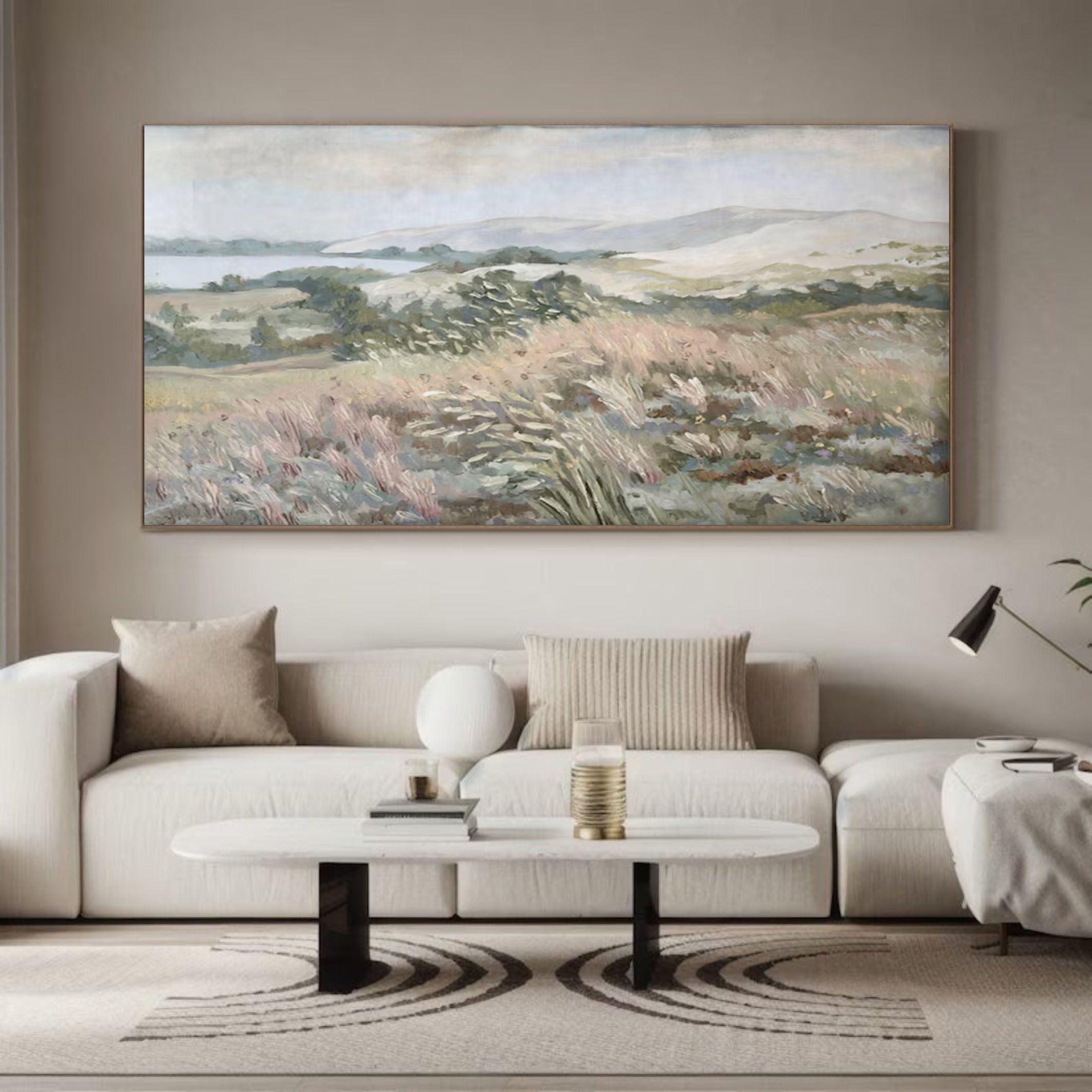 Serene Countryside Art Large Landscape Canvas for Home #AB059