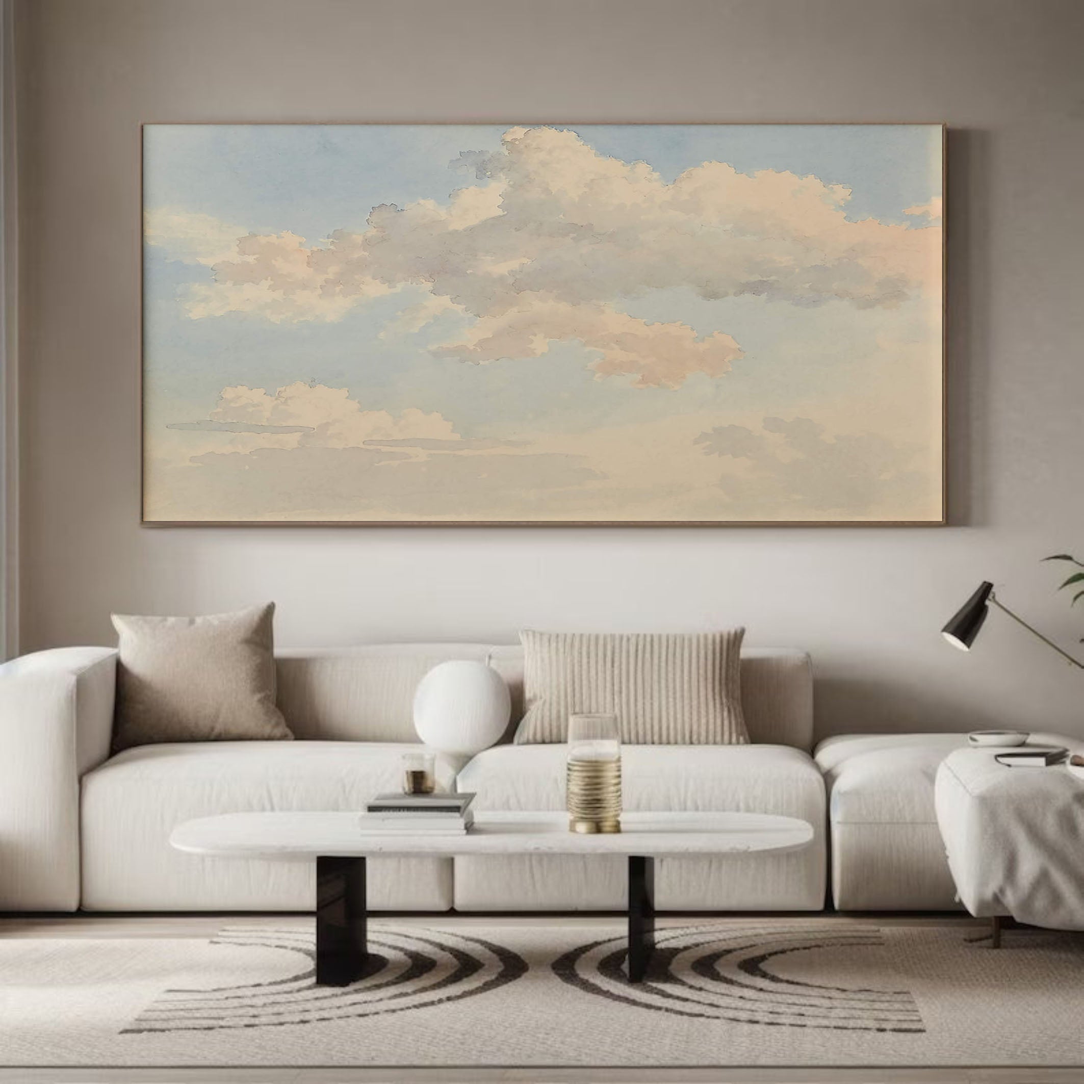 Horizontal Cloudscape with Diffused Light, Contemporary canvas #MM367