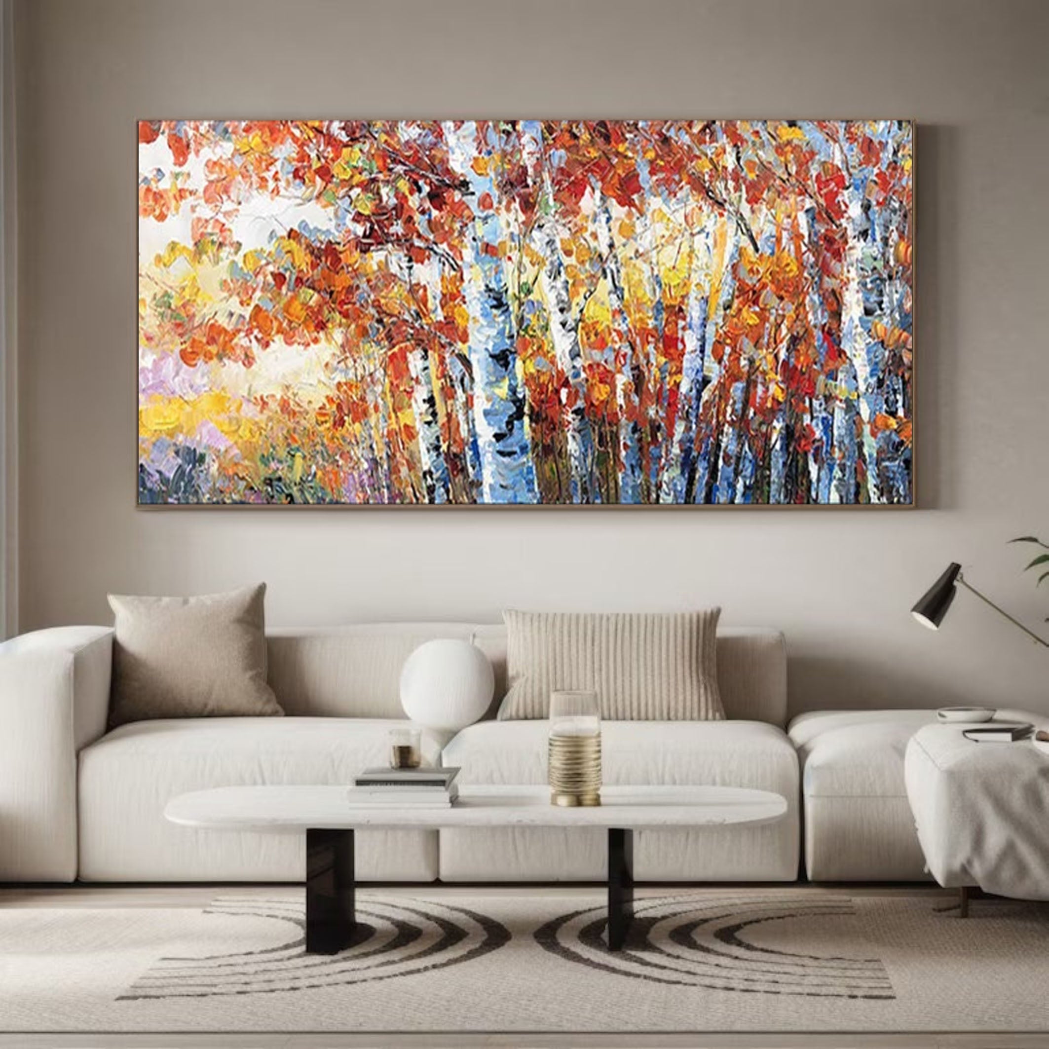 Bold Autumn Landscape Painting for Sophisticated Homes