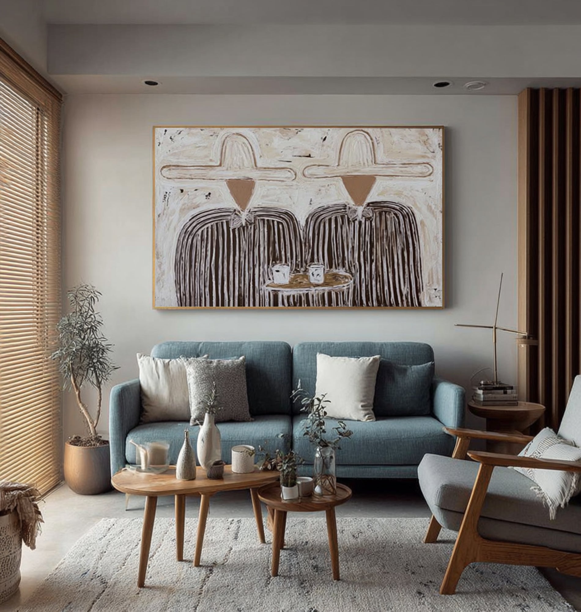 Abstract Human Connection Painting Large Contemporary Canvas Art