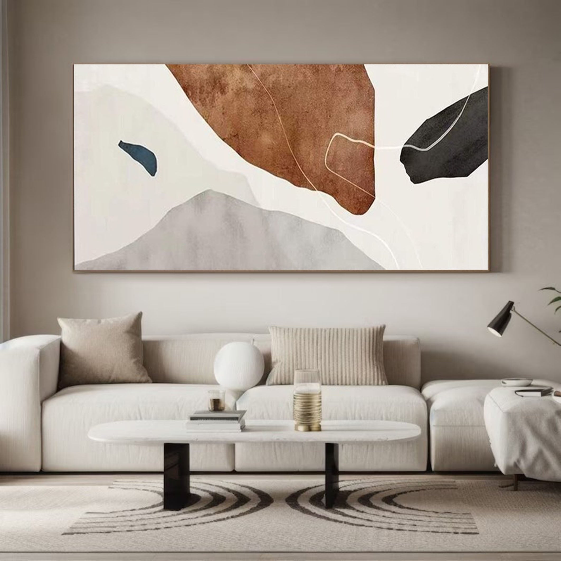 Large Contemporary Wall Art in Warm Neutral Shades #MC030