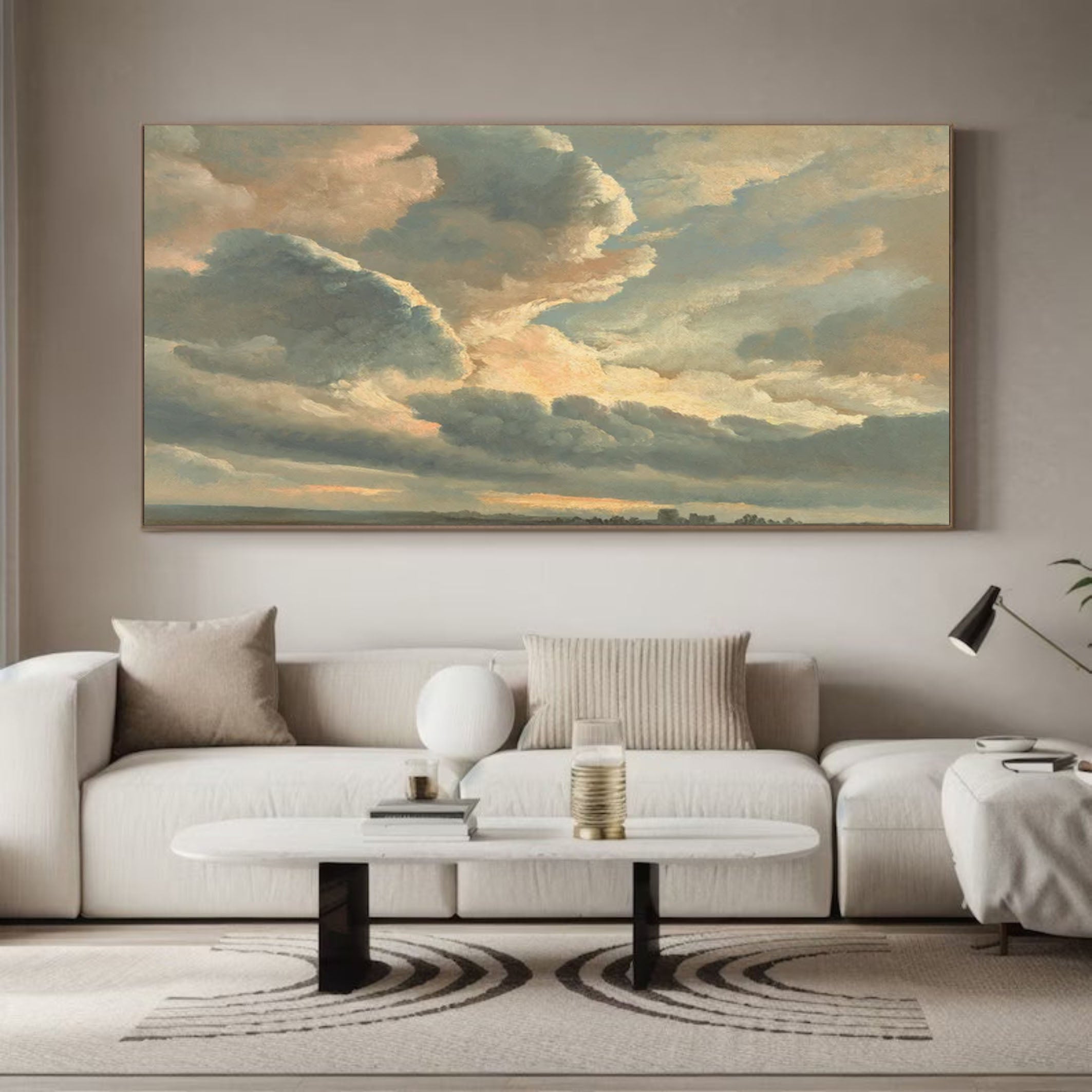 Elegant Abstract Cloud Landscape Wall Art for Minimalist Interiors #SP003