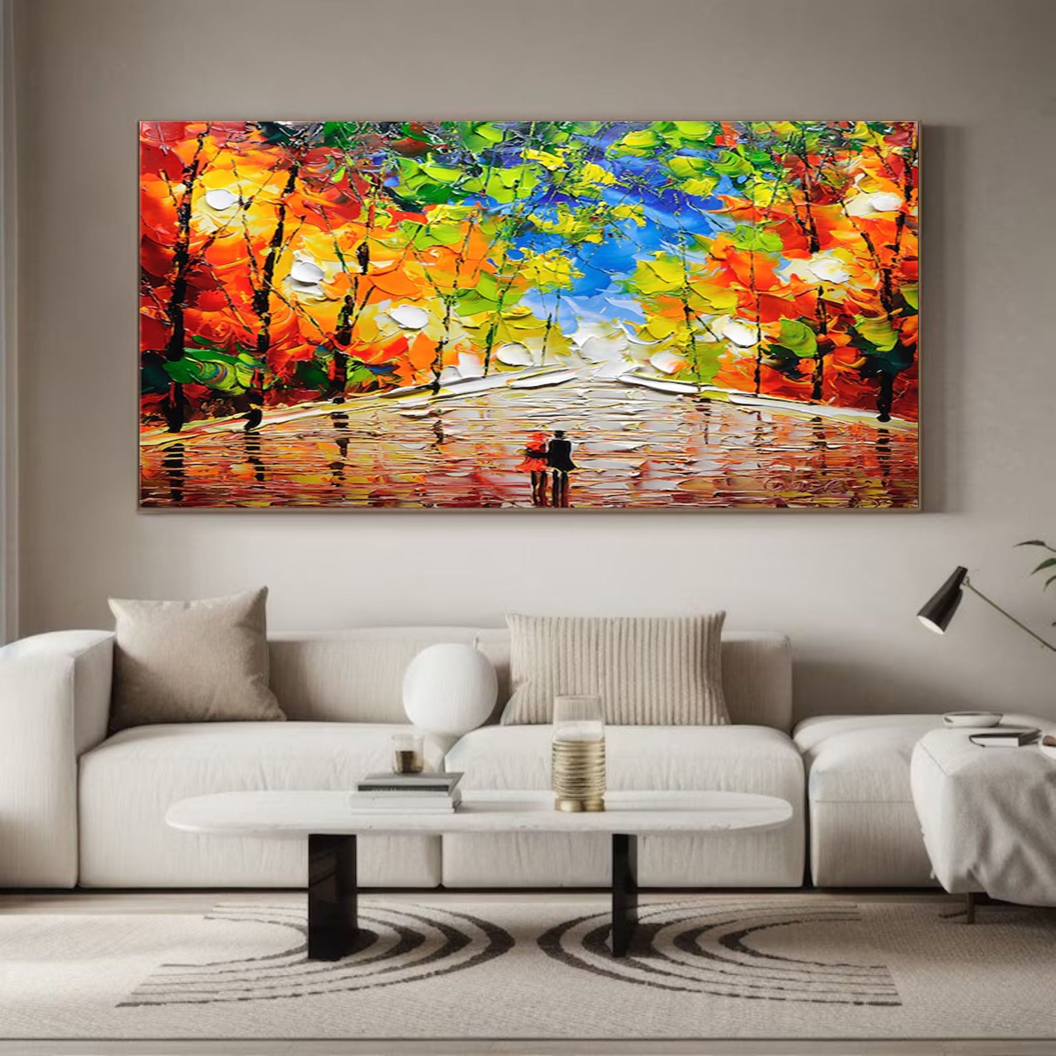 Elegant Modern Forest Painting for Chic Home Design #TP044