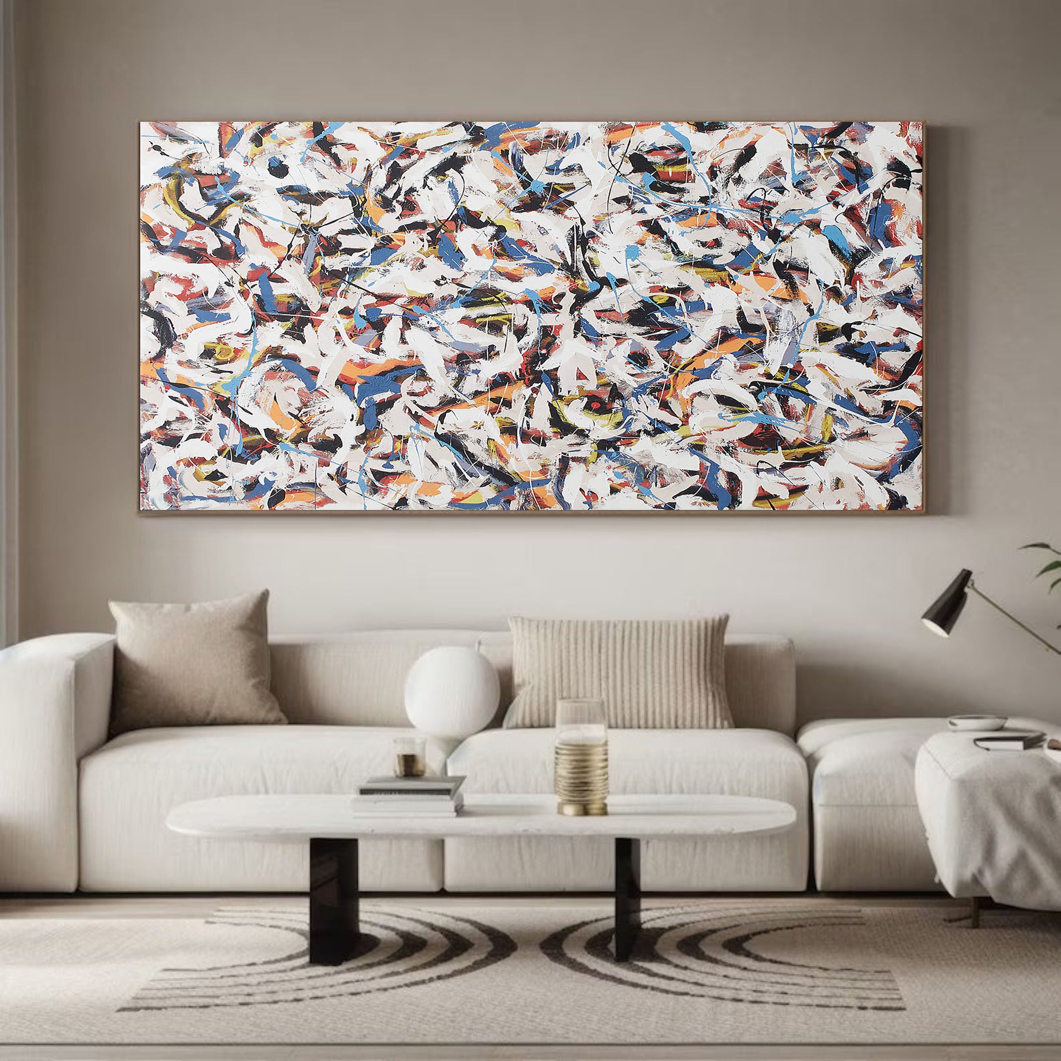 Horizontal Abstraction with Layered Color, Contemporary Canvas #MM373