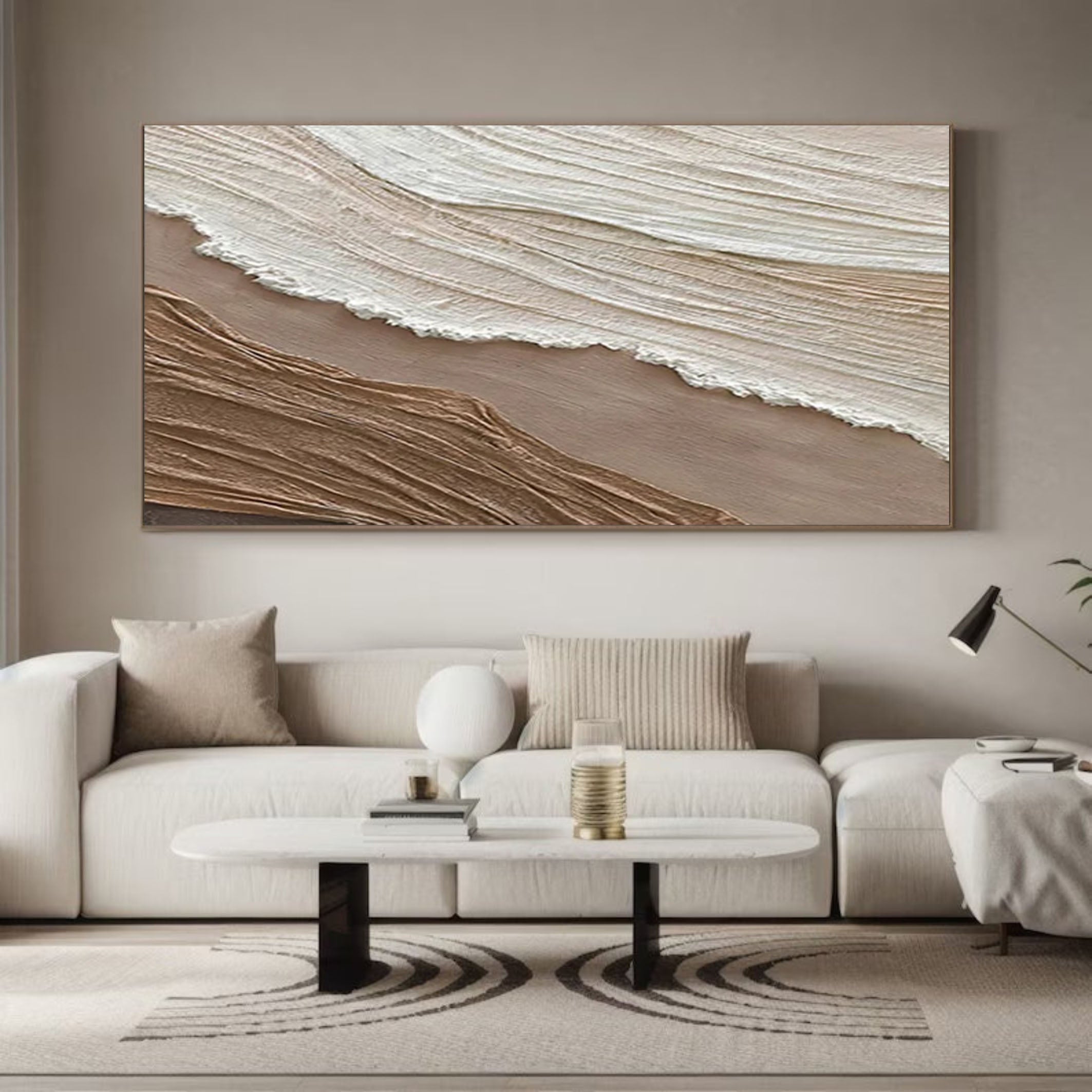 Dynamic Textured Wave Painting for Modern Homes #OP062