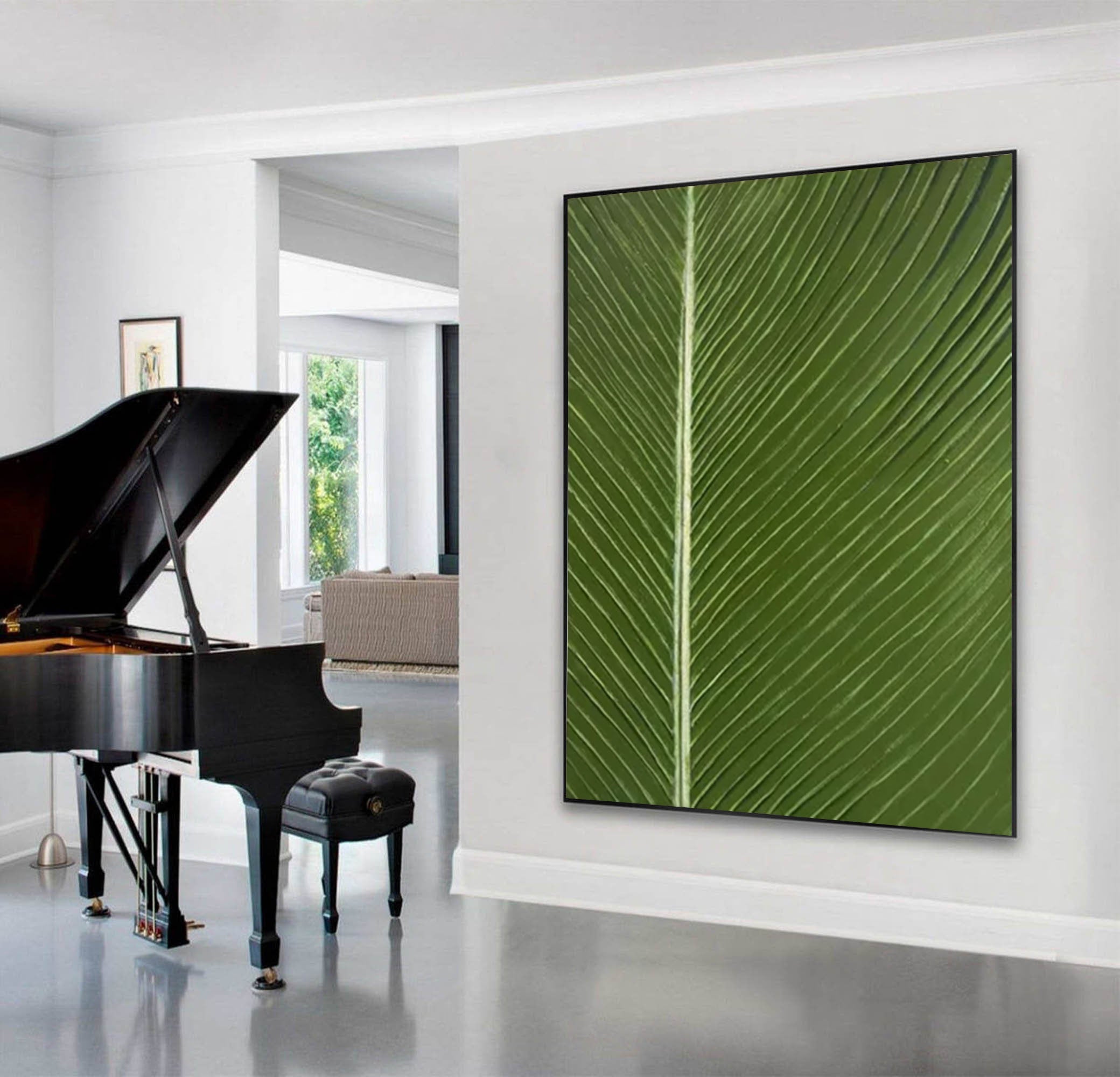 Green Leaf Wall Art Nature-Inspired Canvas Decor #FB033