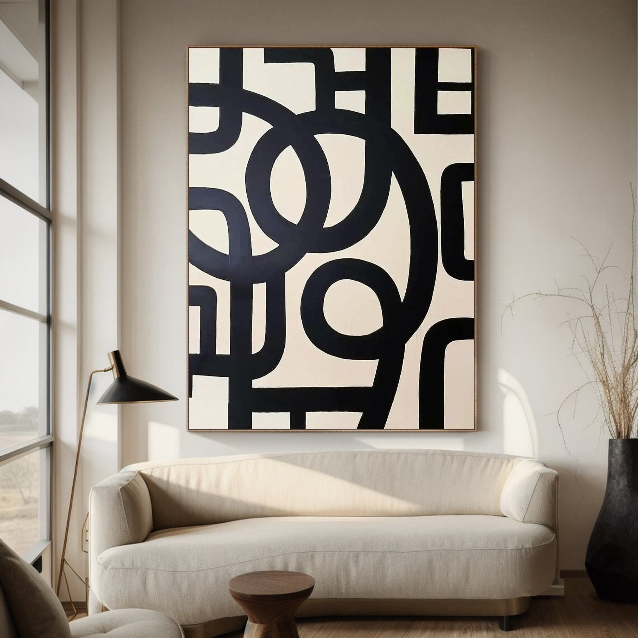 Modern Black and White Geometric Art Minimalist Wall Decor #MM031