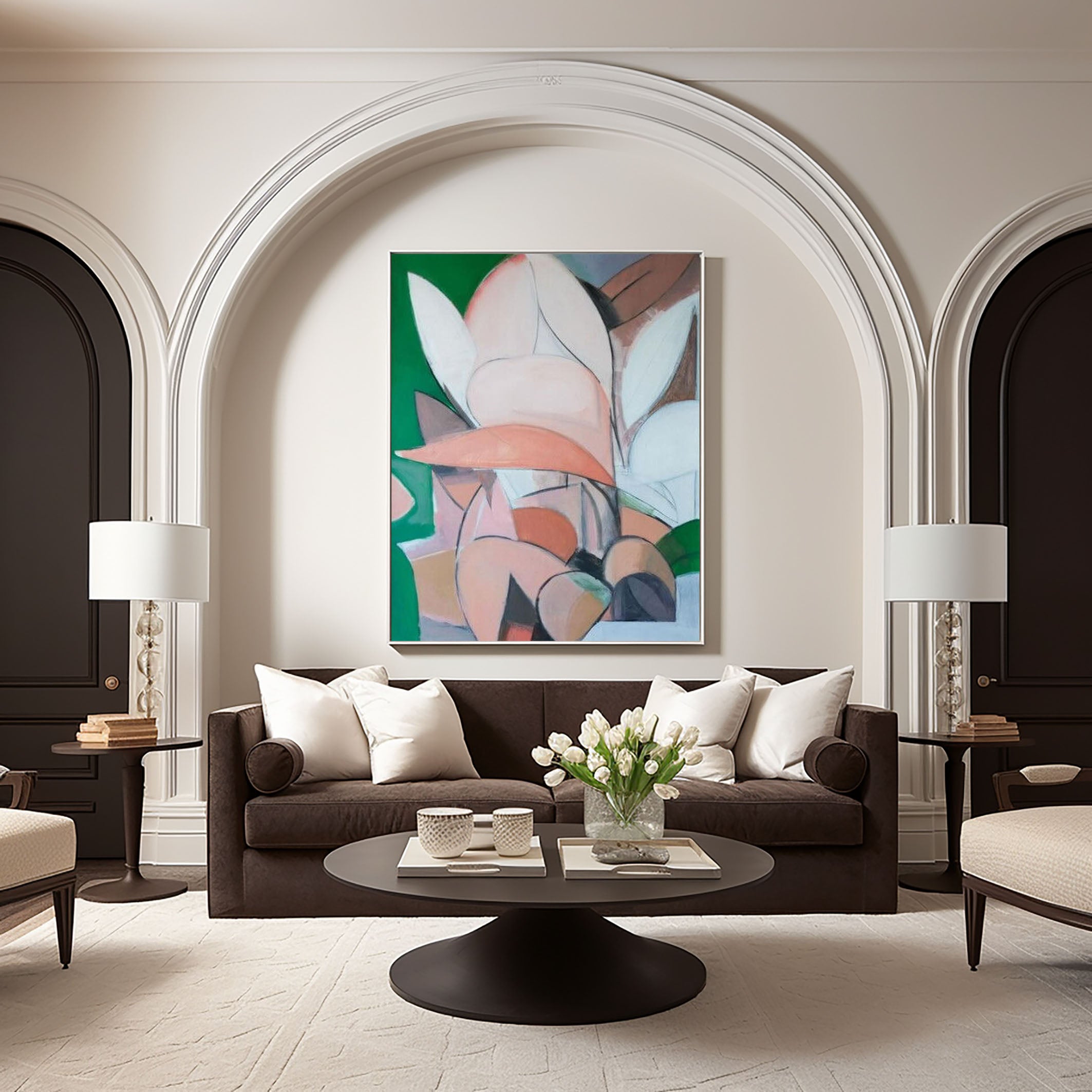 Dynamic Multi-Toned Abstract Painting for Elegant Homes #MC010