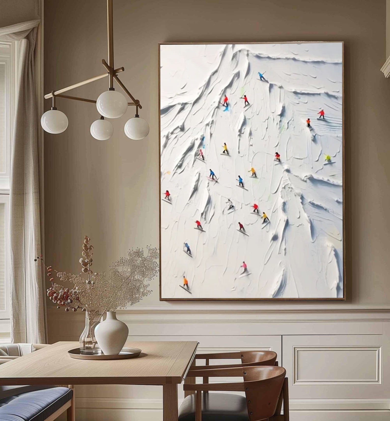 Dynamic Skiing Adventure Wall Painting for Modern Interiors #SPA003