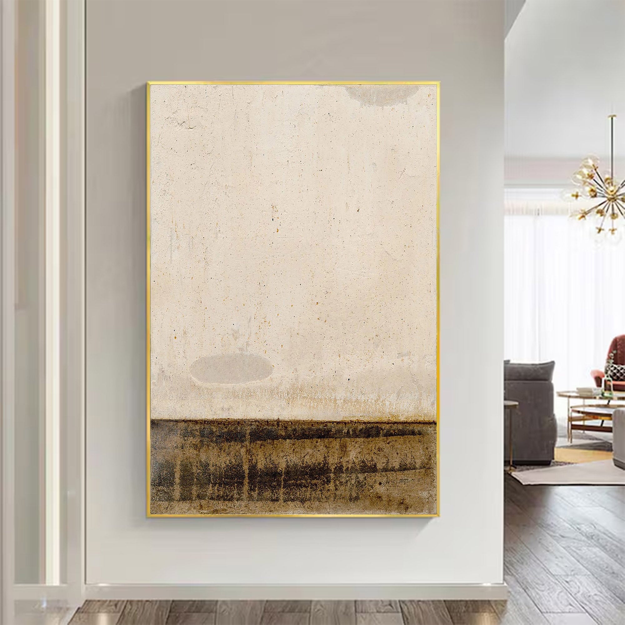 Large Textured Abstract Art Beige | KelorArt #AG 109