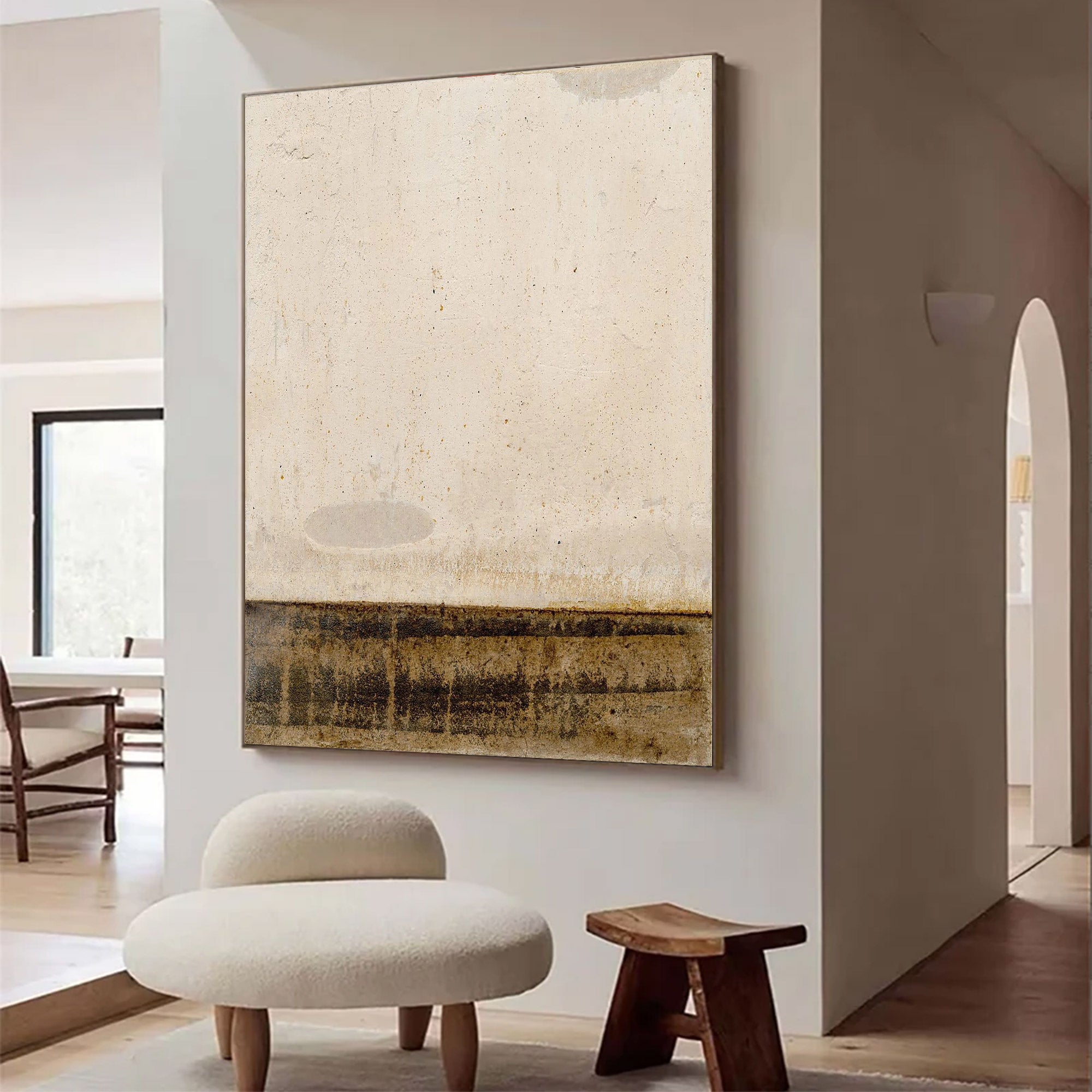 Large Textured Abstract Art Beige | KelorArt #AG 109