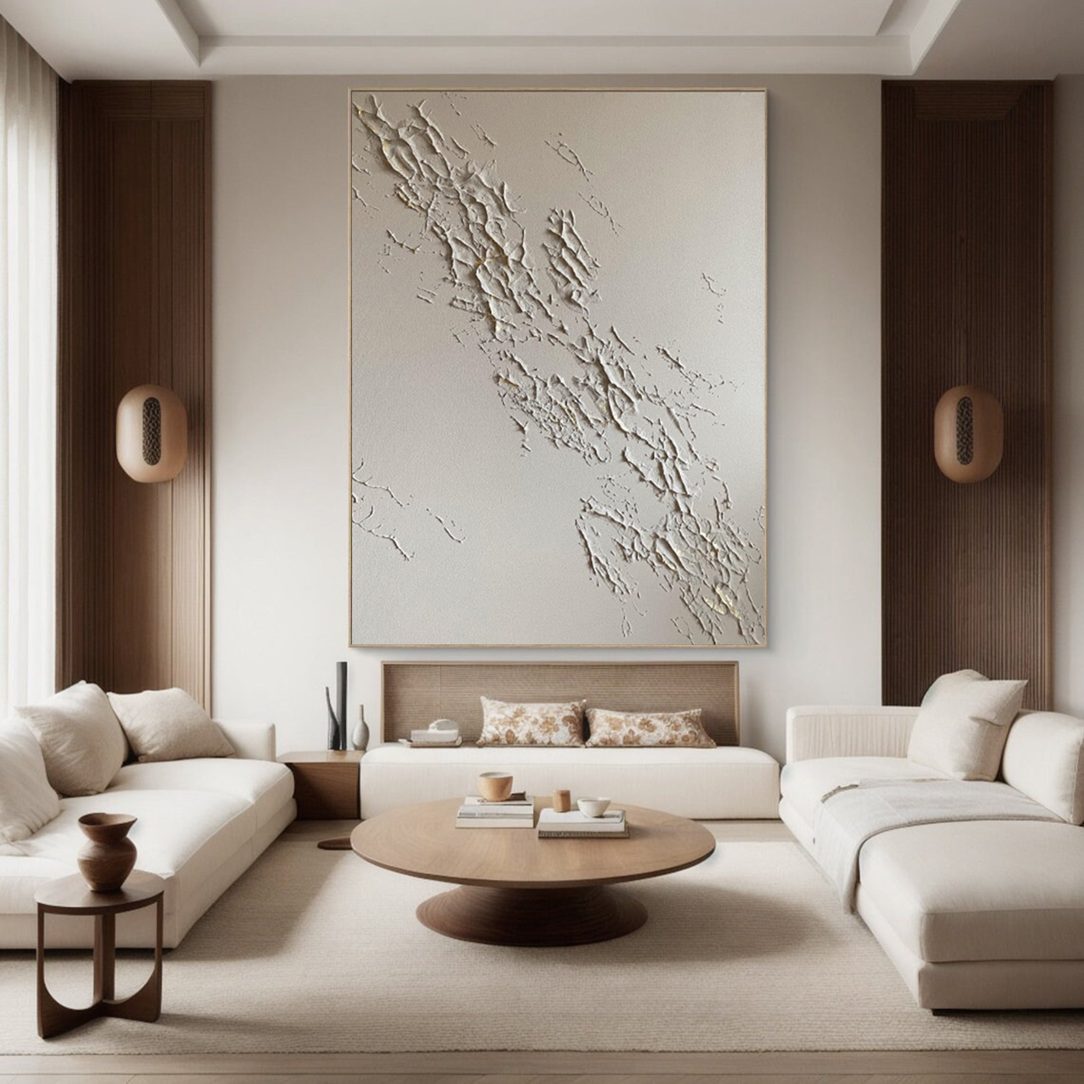 Modern Plaster Art Neutral Tones Canvas #MM029