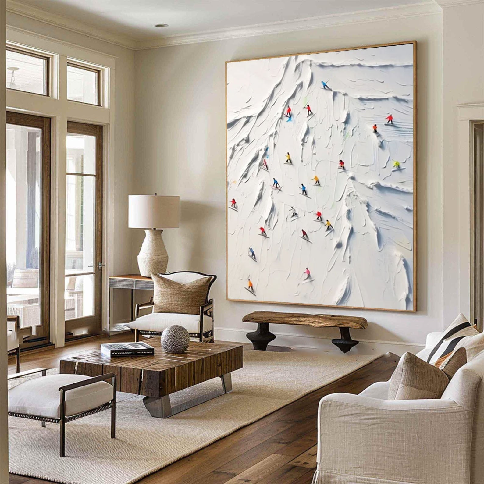 Dynamic Skiing Adventure Wall Painting for Modern Interiors #SPA003