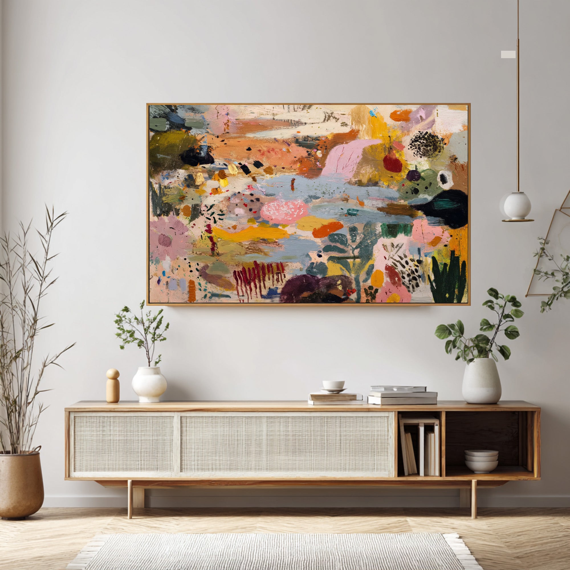 Large Hand Painted Abstract Wall Art for Living Room Decor