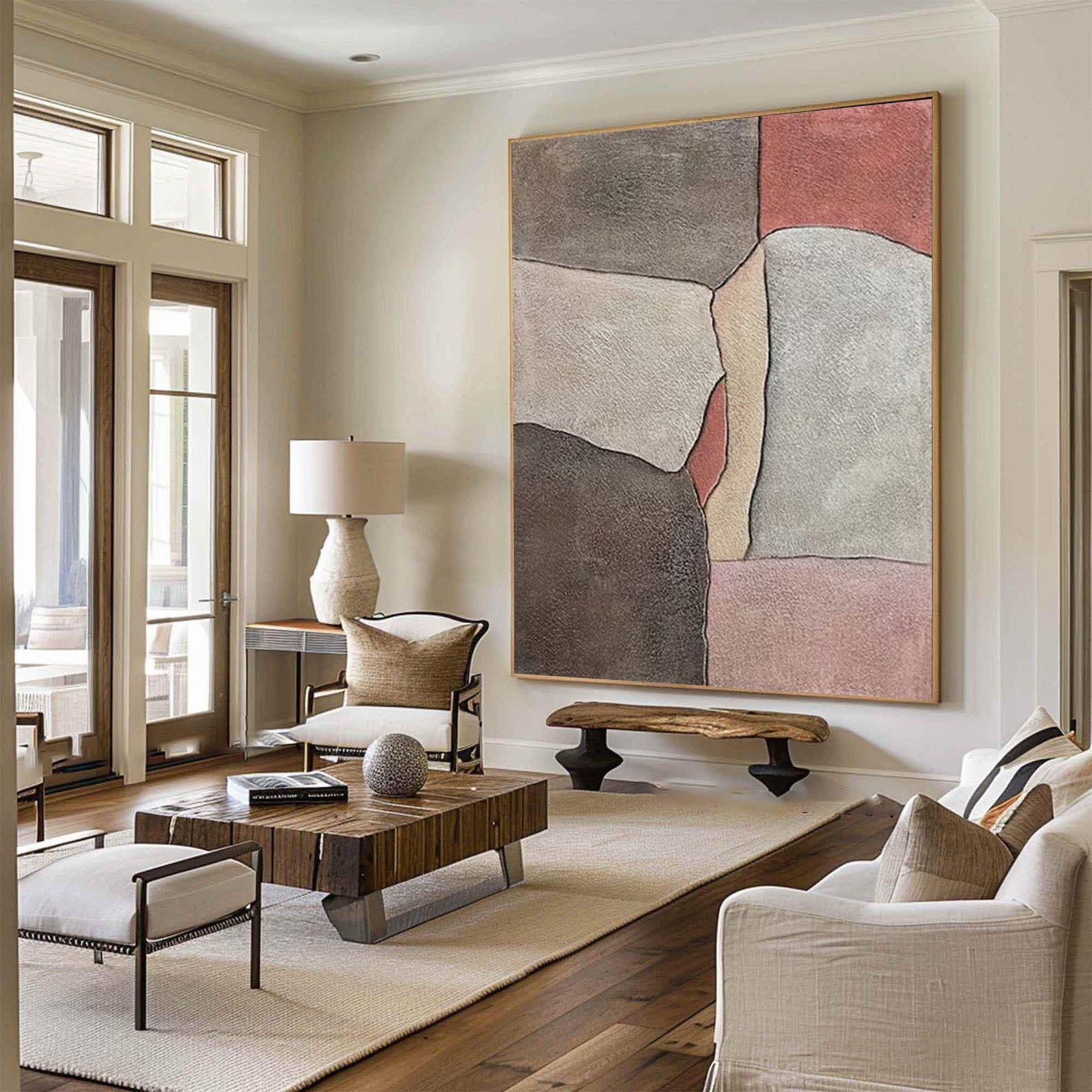 Contemporary Abstract Art in Neutral and Warm Tones #MM163