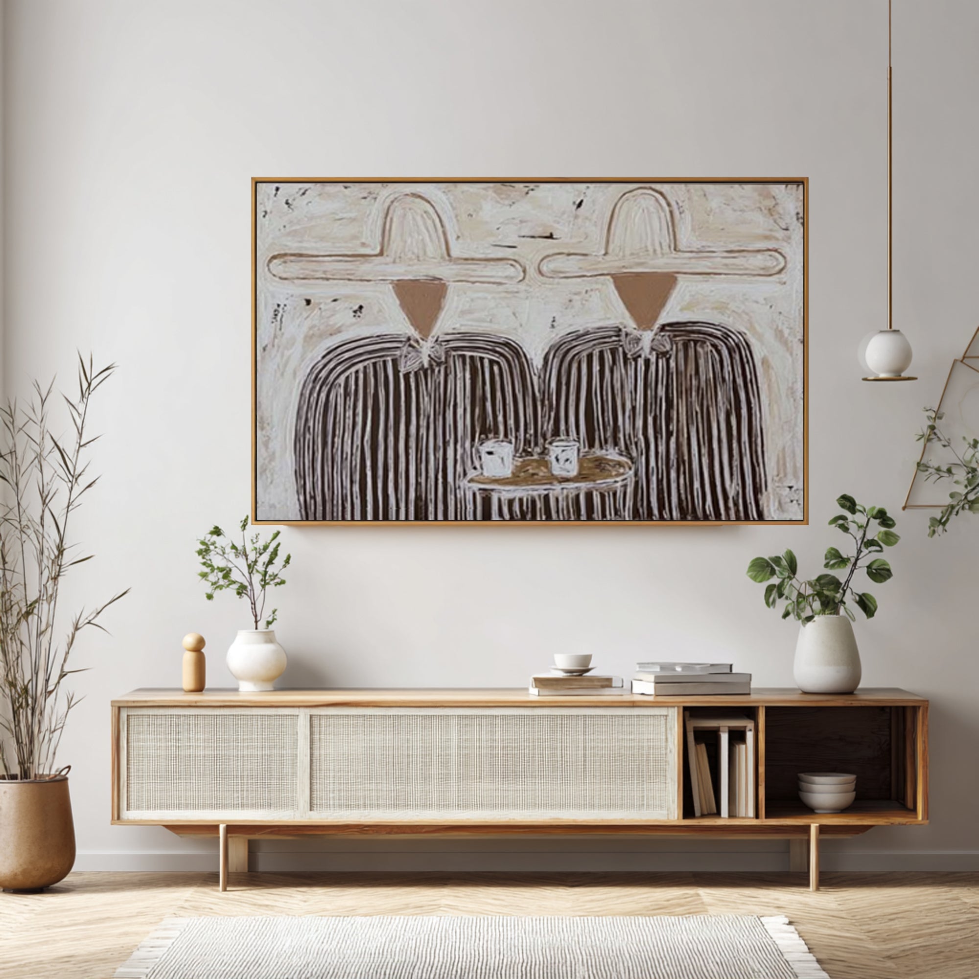 Abstract Human Connection Painting Large Contemporary Canvas Art