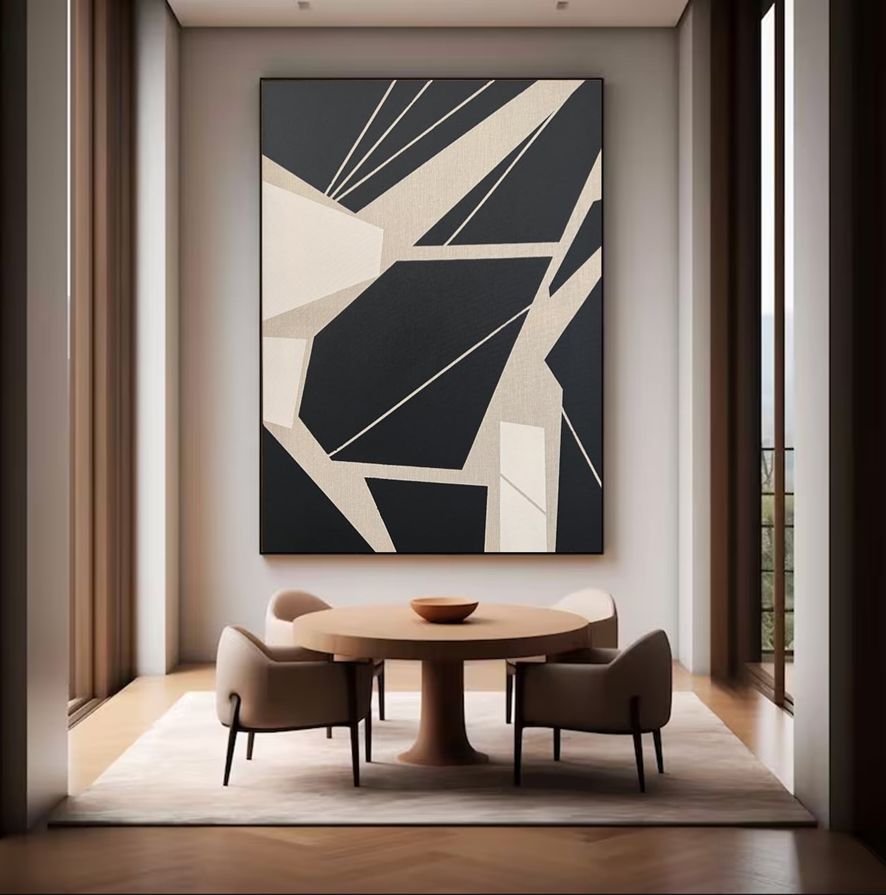 Modern Geometric Wall Art Hand-painted Canvas Art #MM019