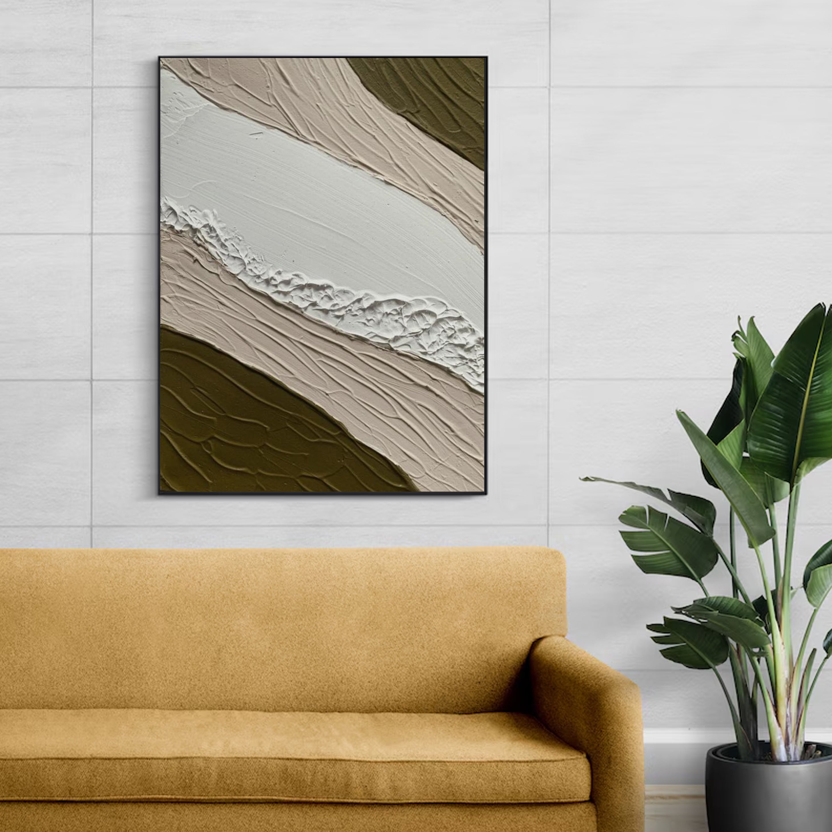 Textured Abstract Oil Painting For Minimalist Decor #MM024