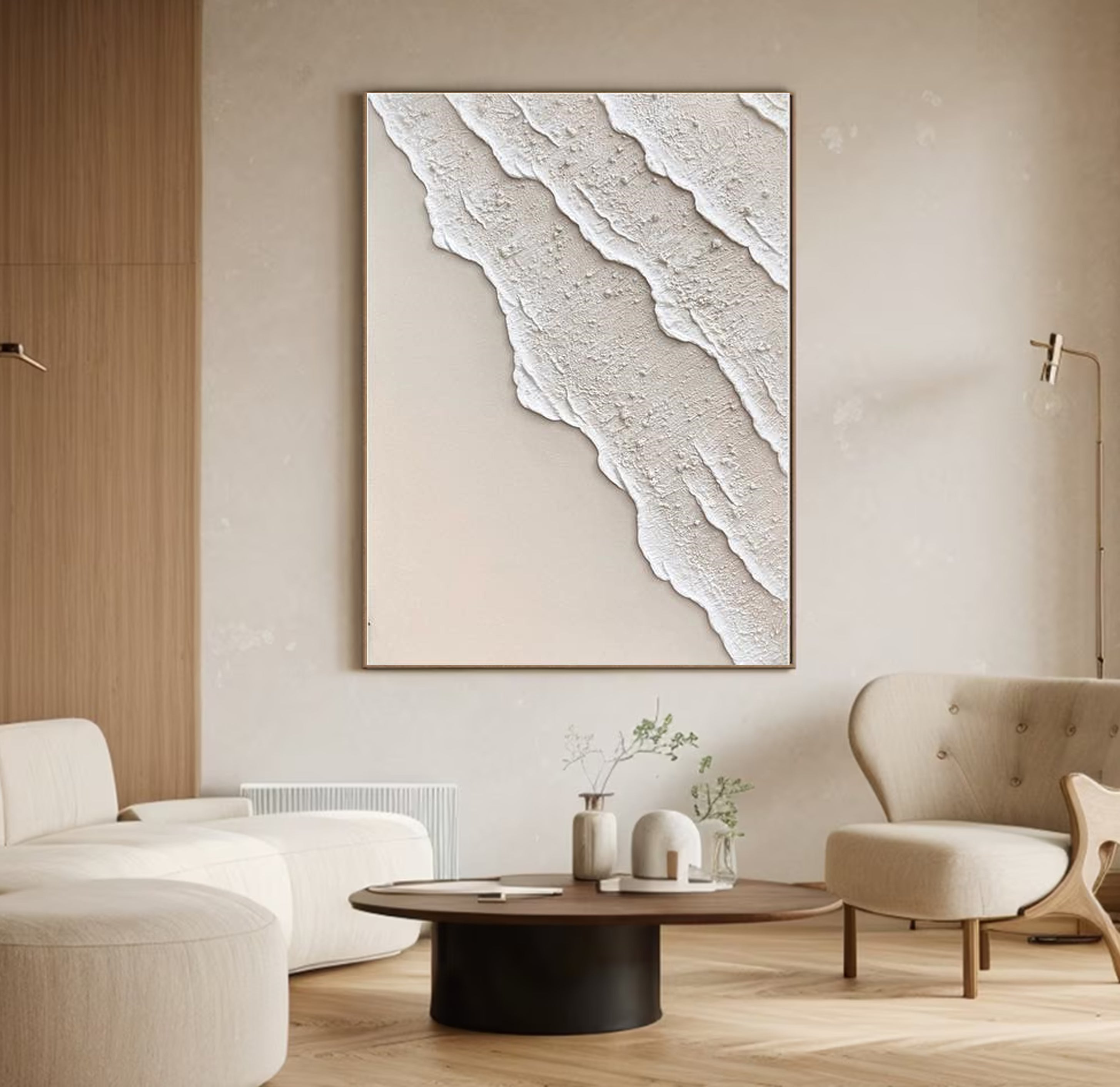 Textured Abstract Plaster Art Natural Inspired Wall Canvas for Modern Decor #MM004