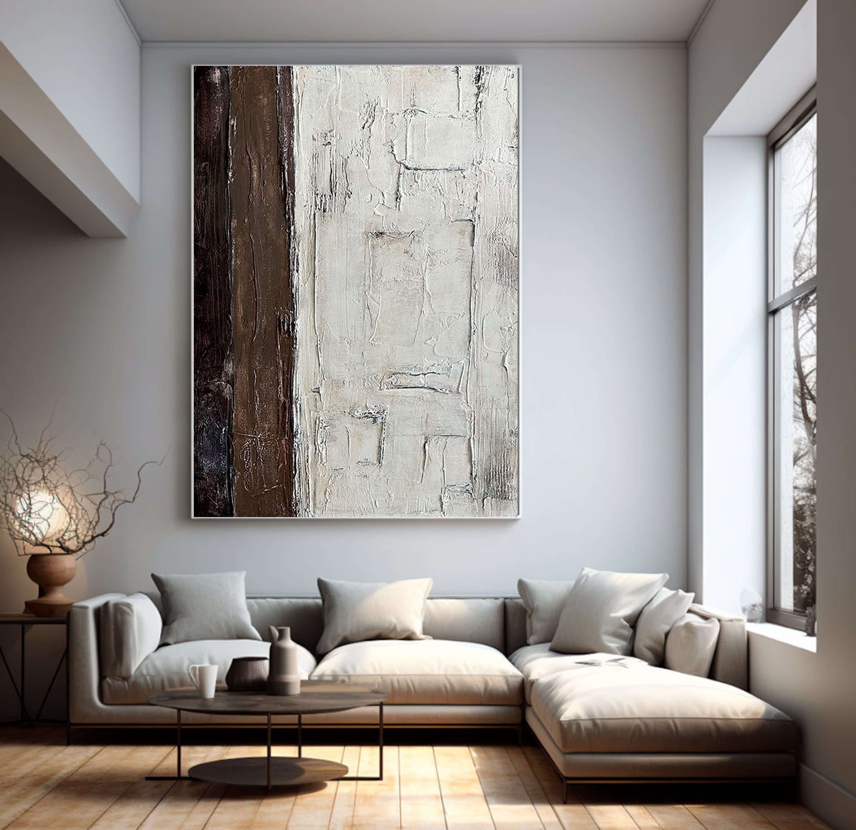 Textured Abstract Art for Modern Living Rooms #MM007