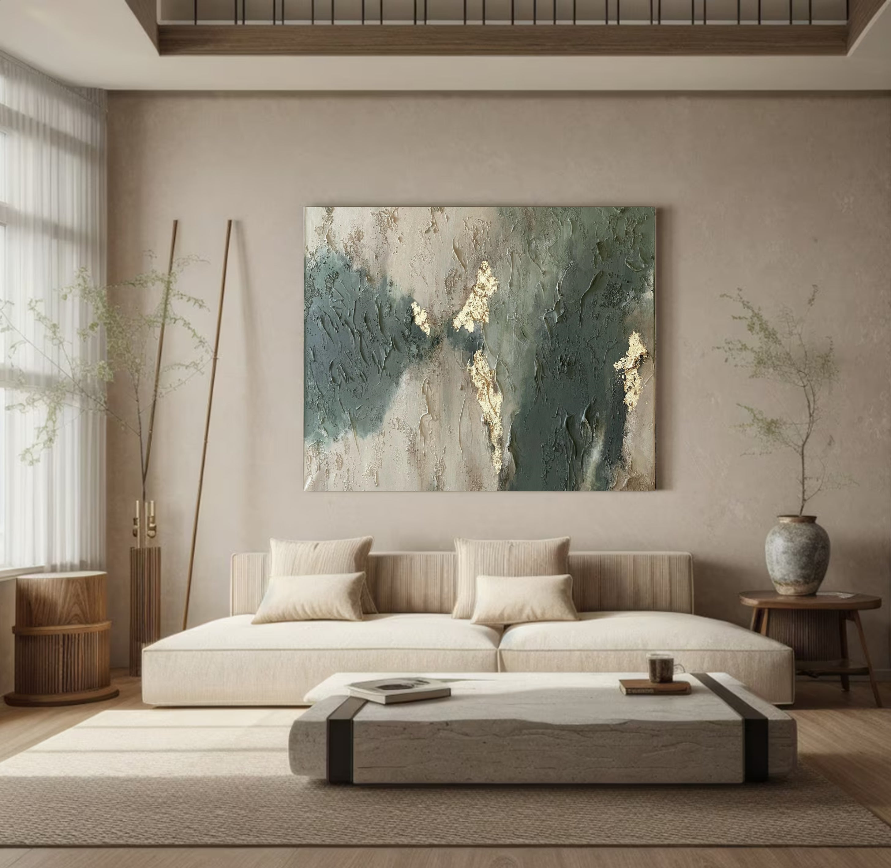 Modern Textured Painting Living Room Wall Art #AB010