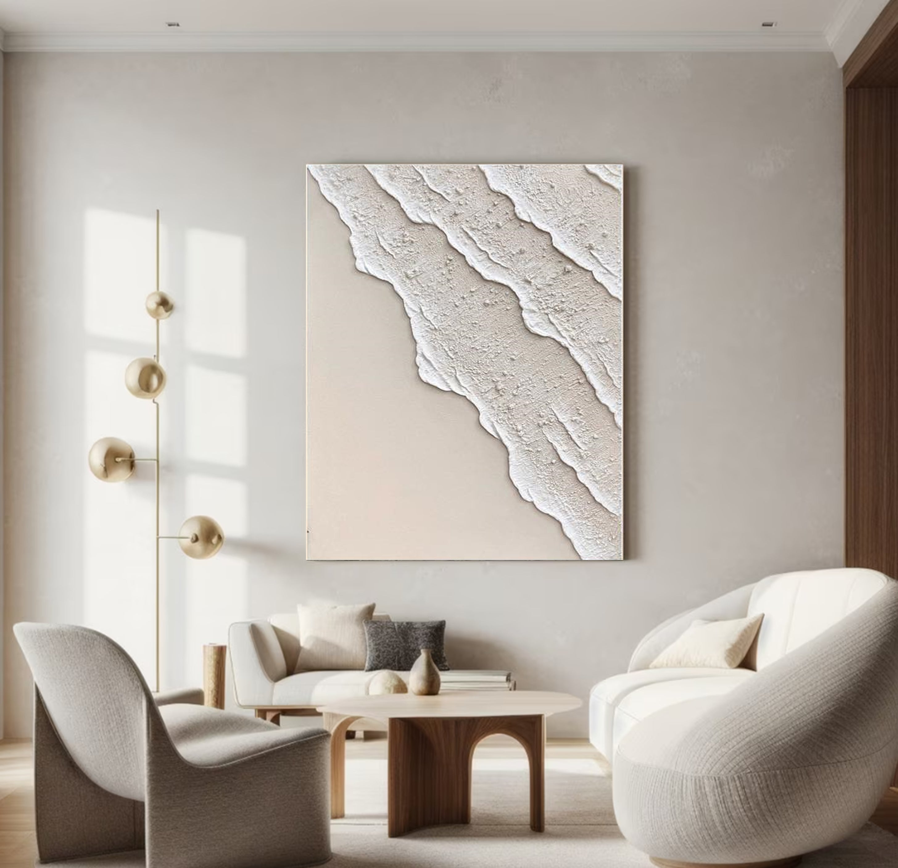 Textured Abstract Plaster Art Natural Inspired Wall Canvas for Modern Decor #MM004