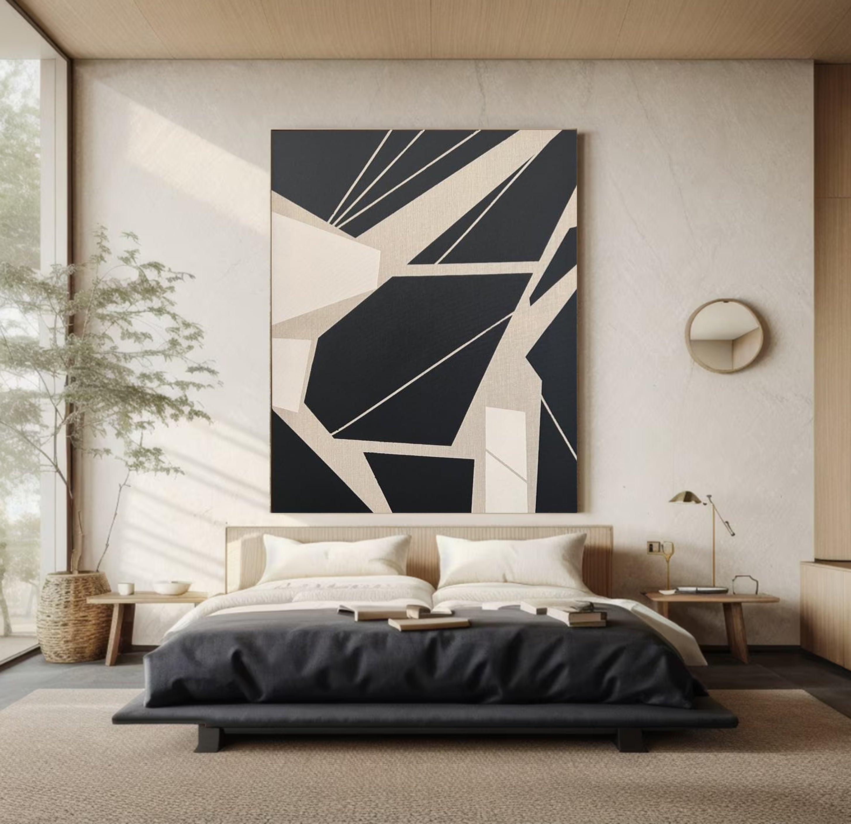 Modern Geometric Wall Art Hand-painted Canvas Art #MM019