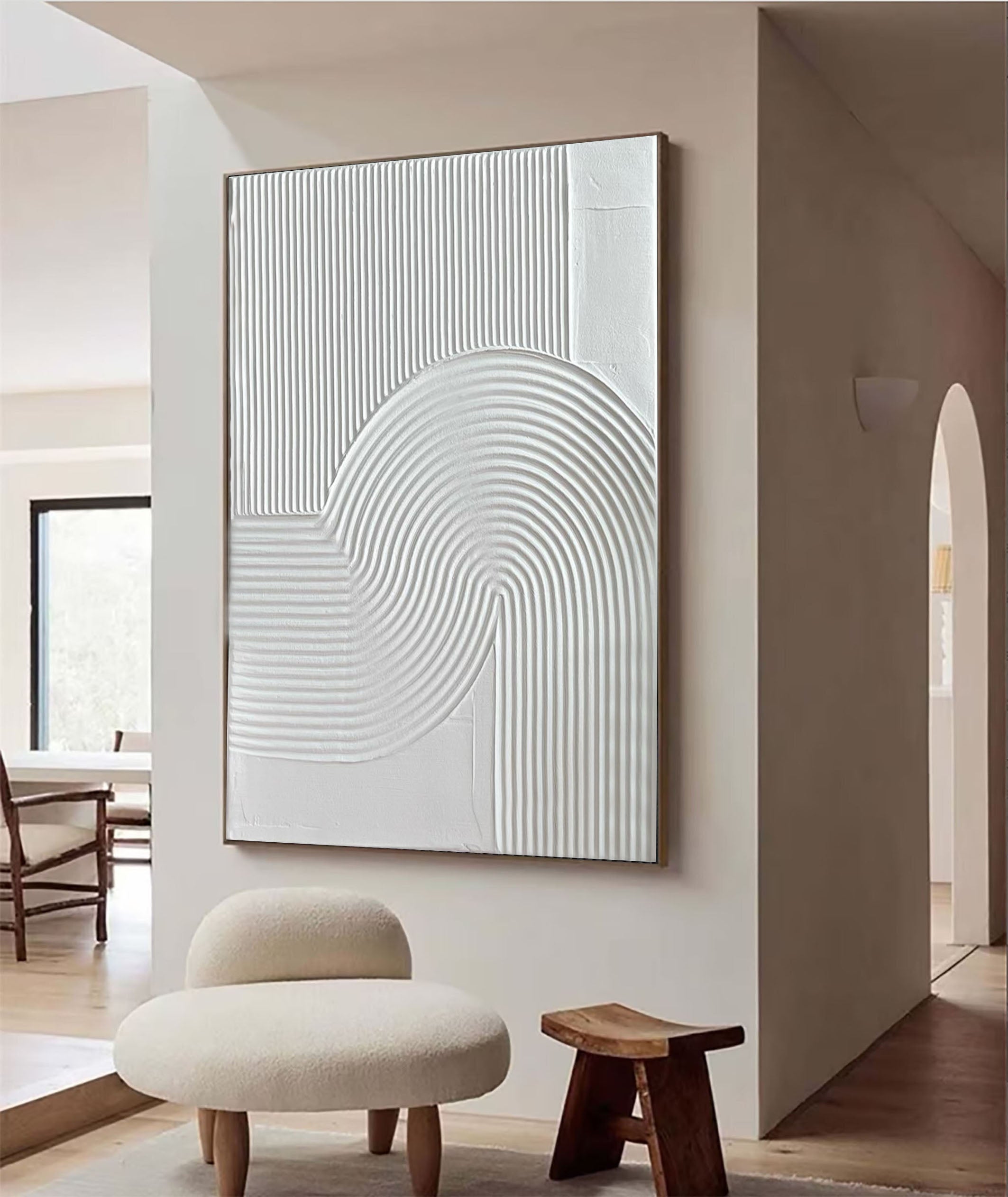 Zen Curves Tranquil Textured Artwork For Modern Decor #MM098