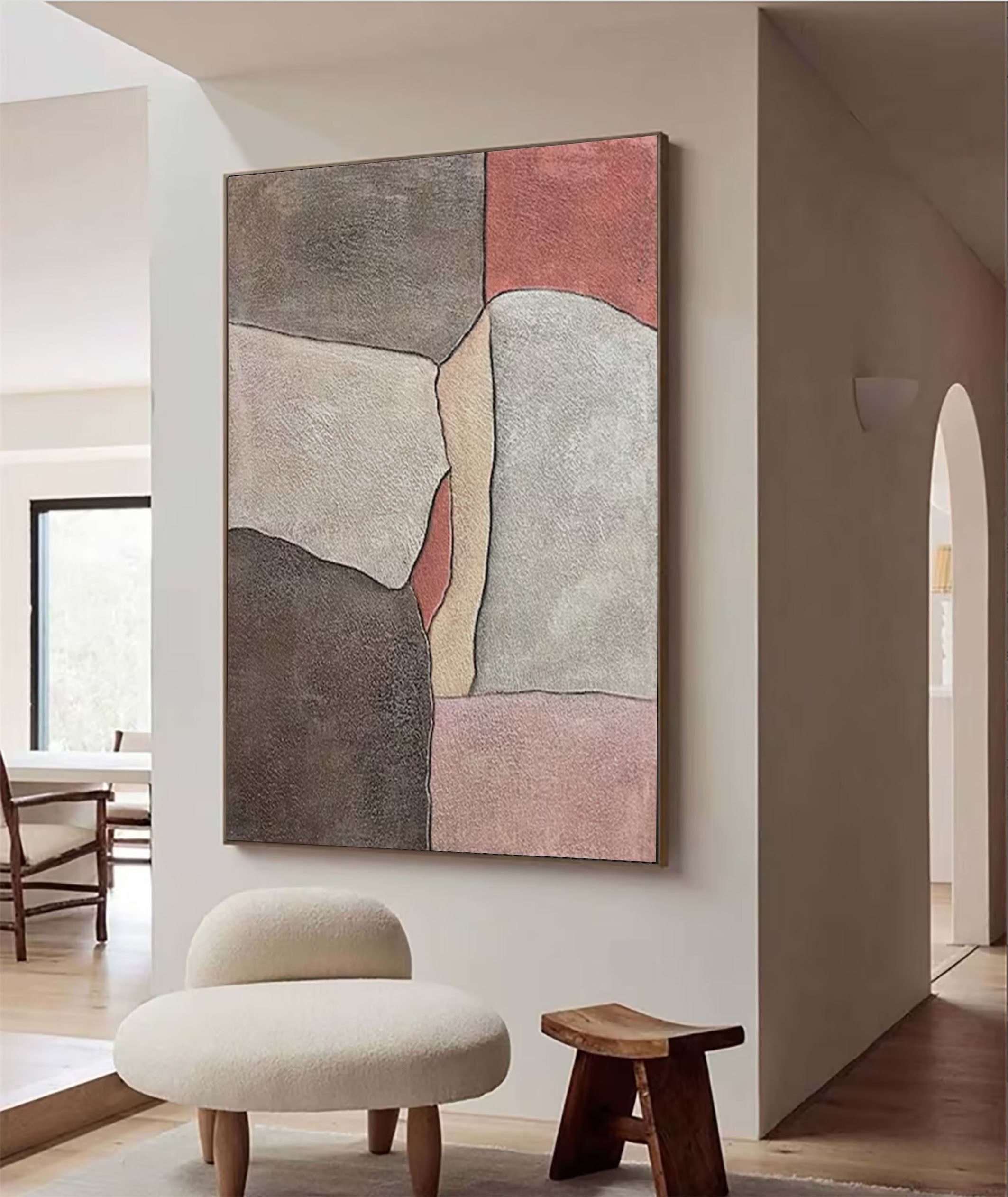 Contemporary Abstract Art in Neutral and Warm Tones #MM163