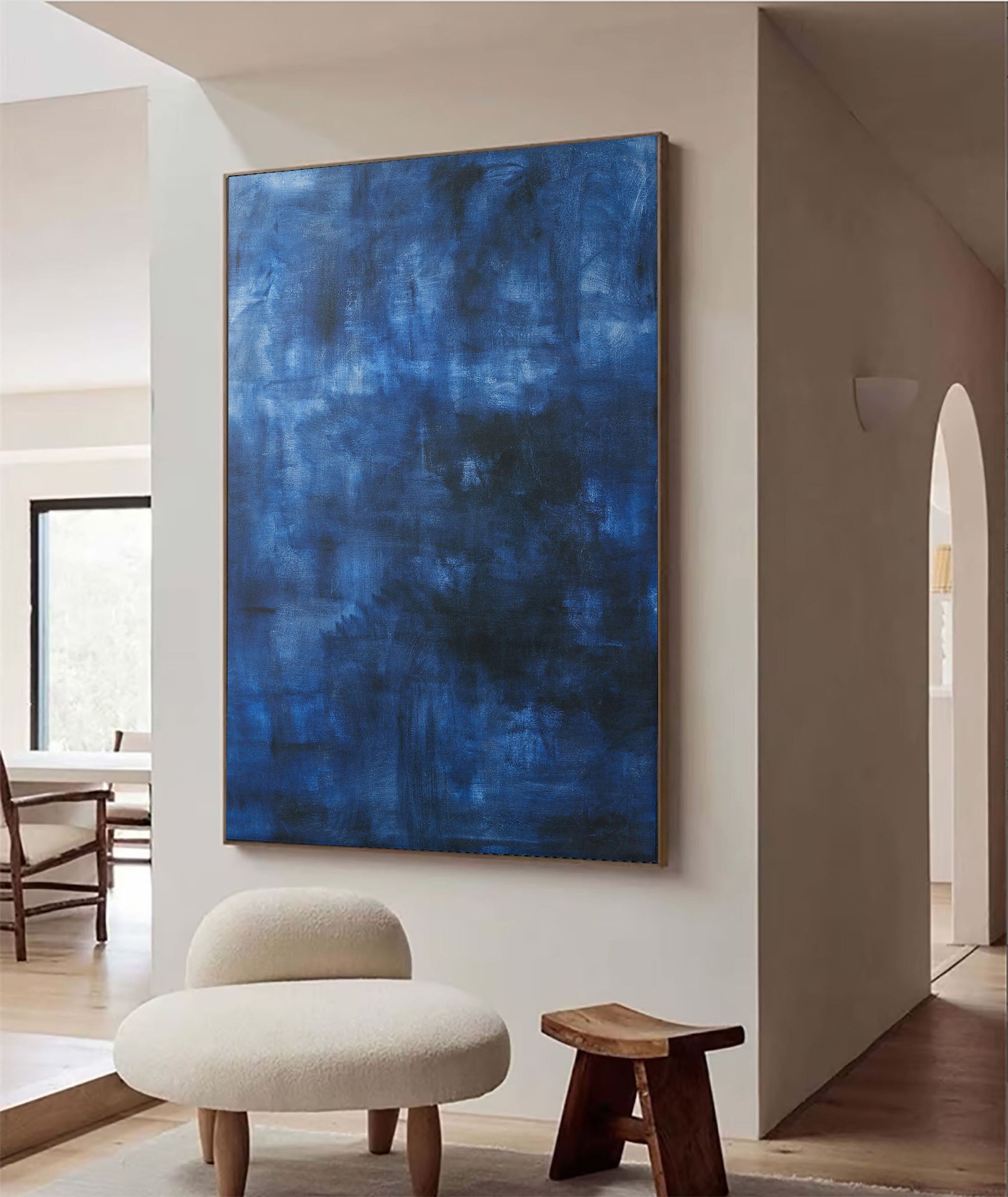 Deep Blue Abstraction, Modern Minimalist Wall Art #MM355