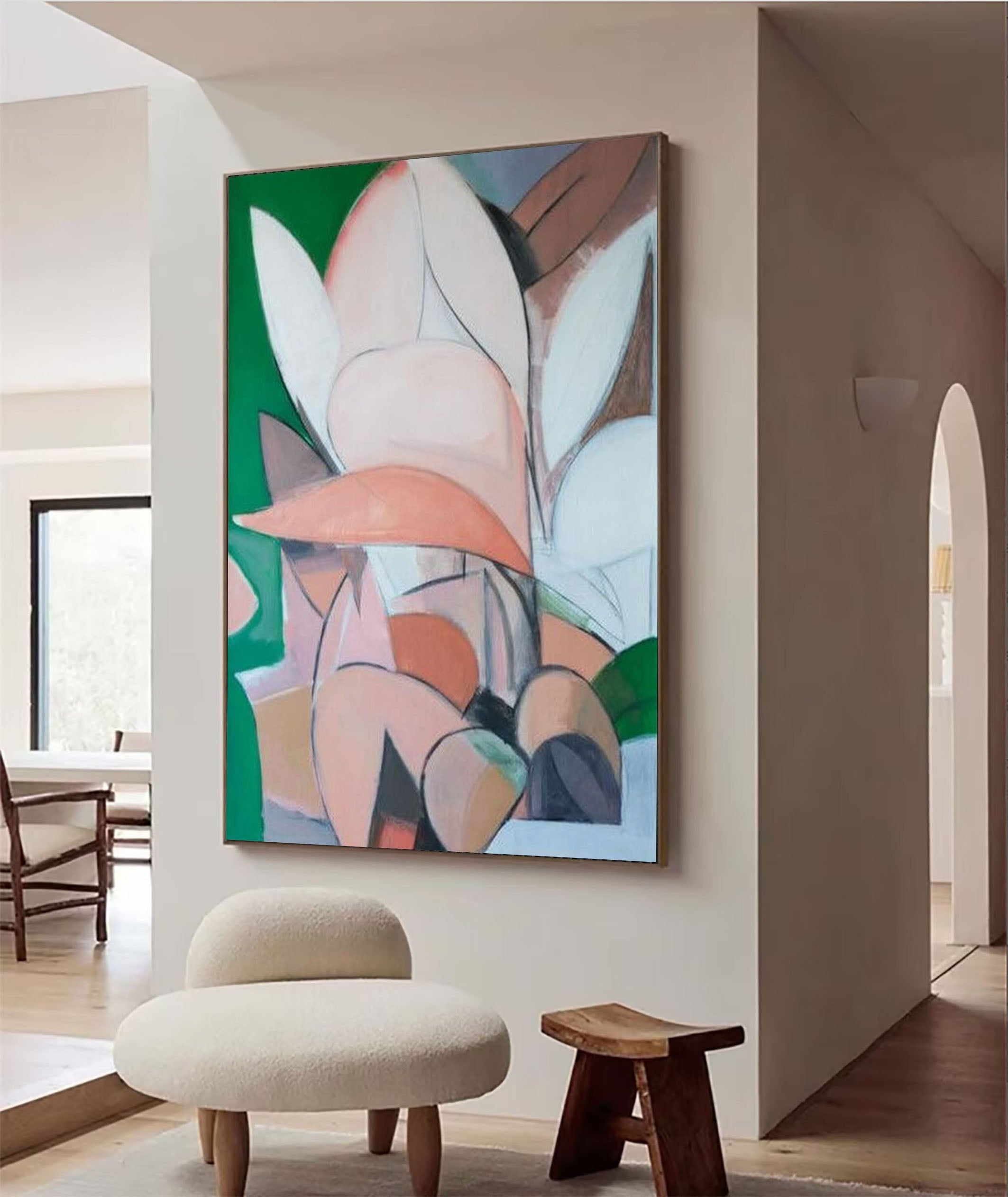 Dynamic Multi-Toned Abstract Painting for Elegant Homes #MC010