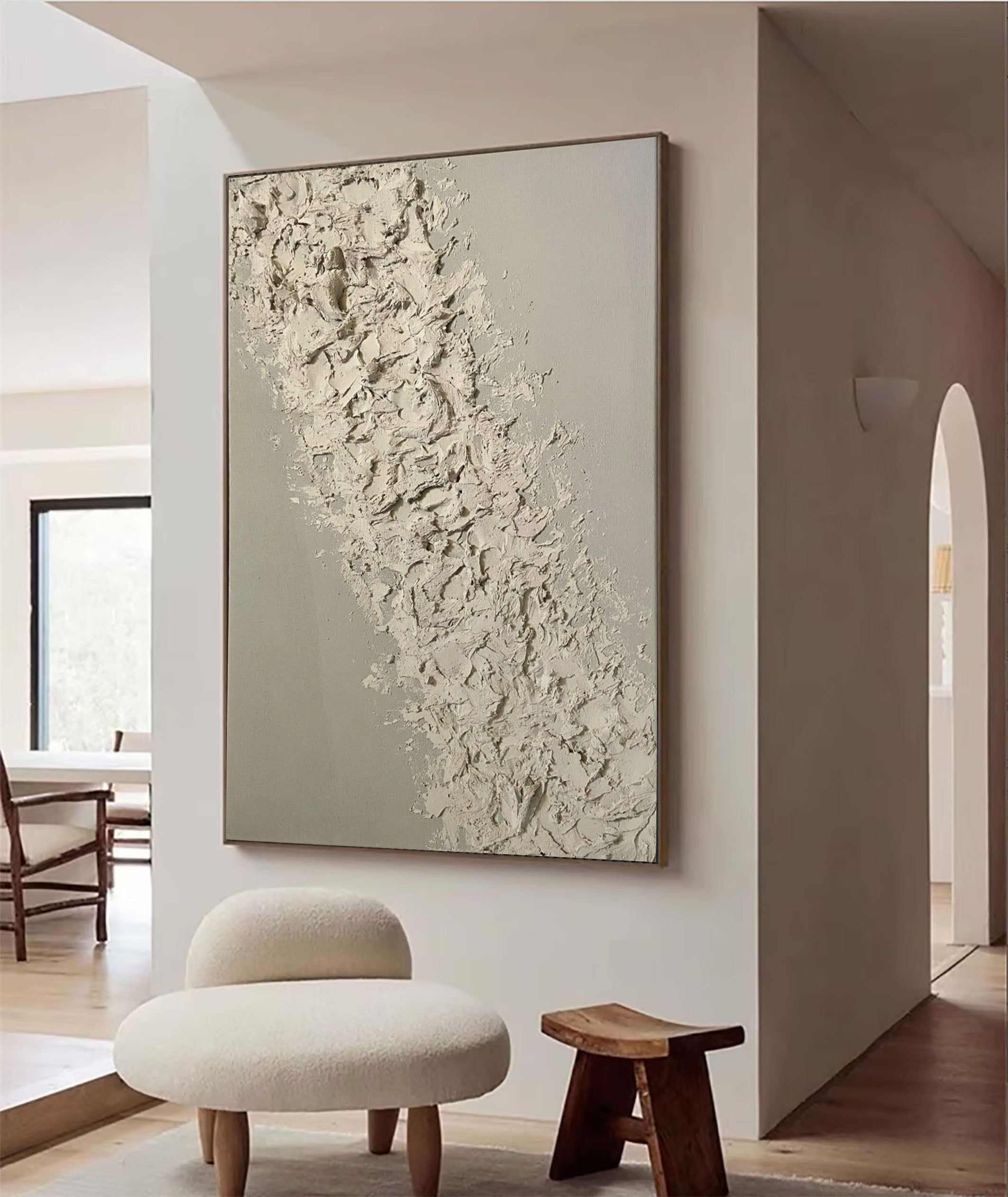 Earth Tone Textured Modern Canvas Artwork #MM103