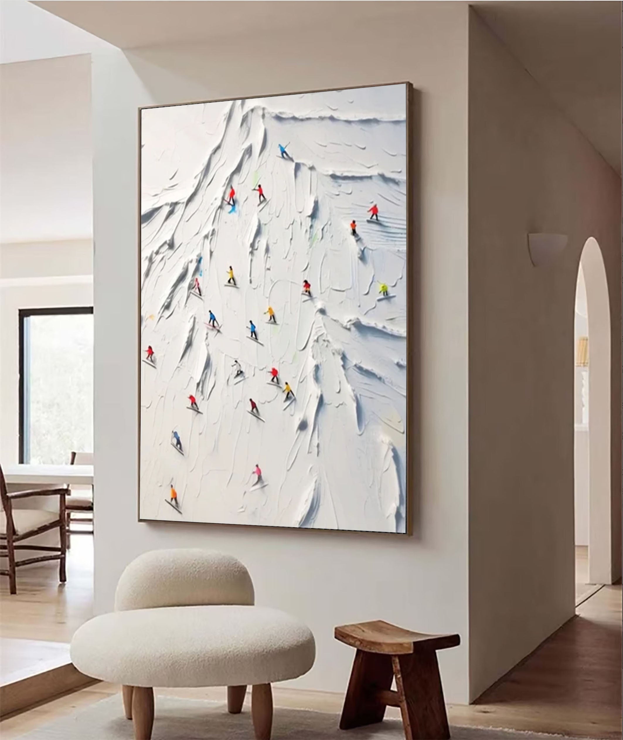 Dynamic Skiing Adventure Wall Painting for Modern Interiors #SPA003