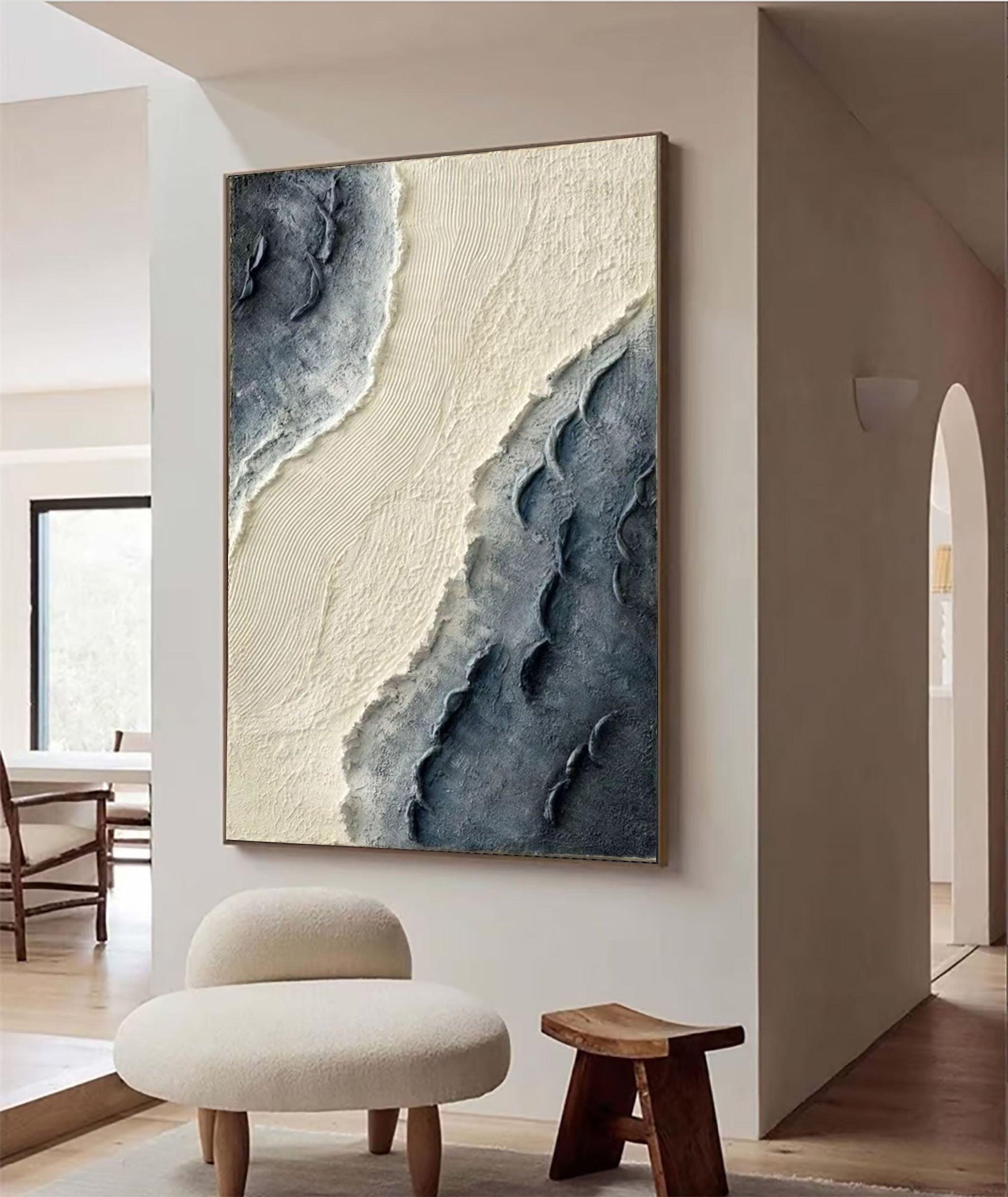 Textured Coastal Dunes Art Modern Ocean Painting #OP002