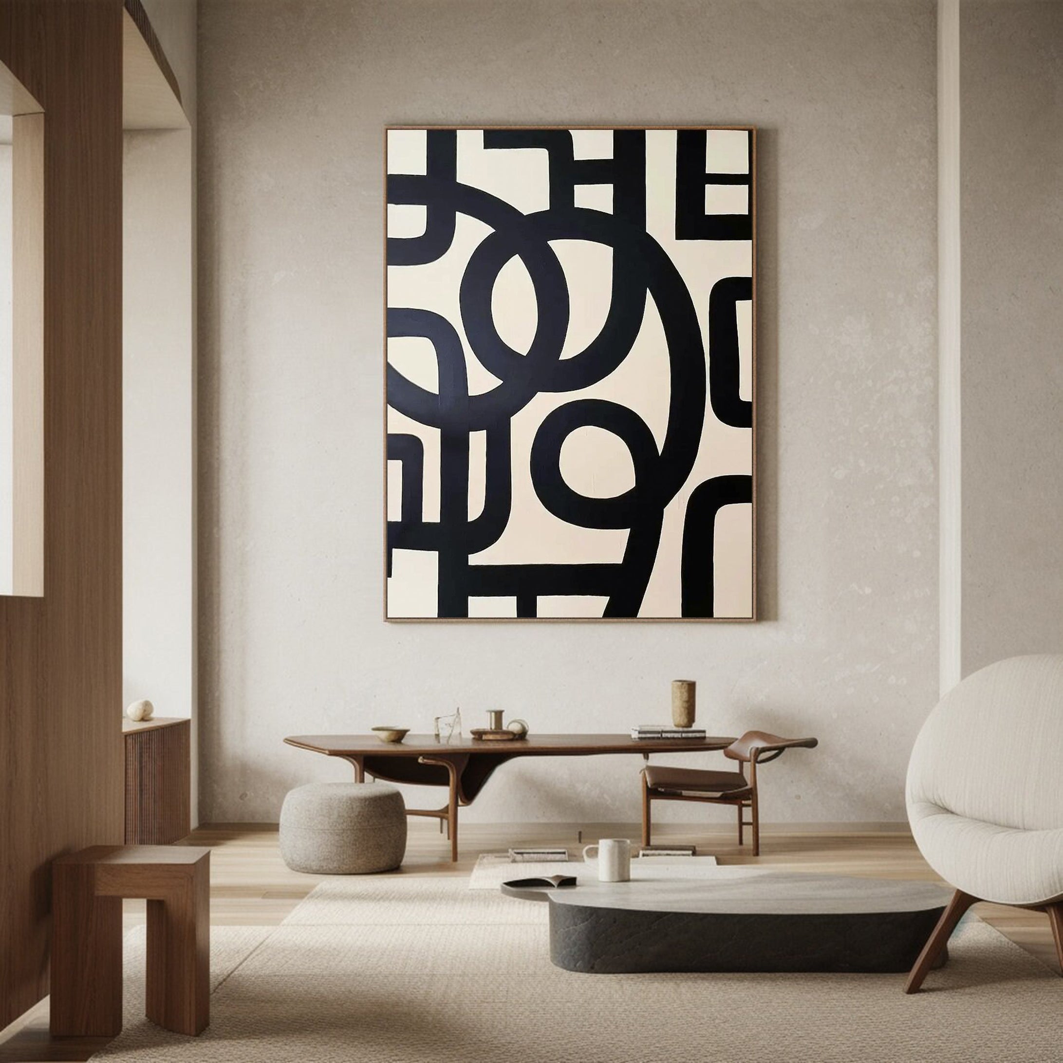 Modern Black and White Geometric Art Minimalist Wall Decor #MM031