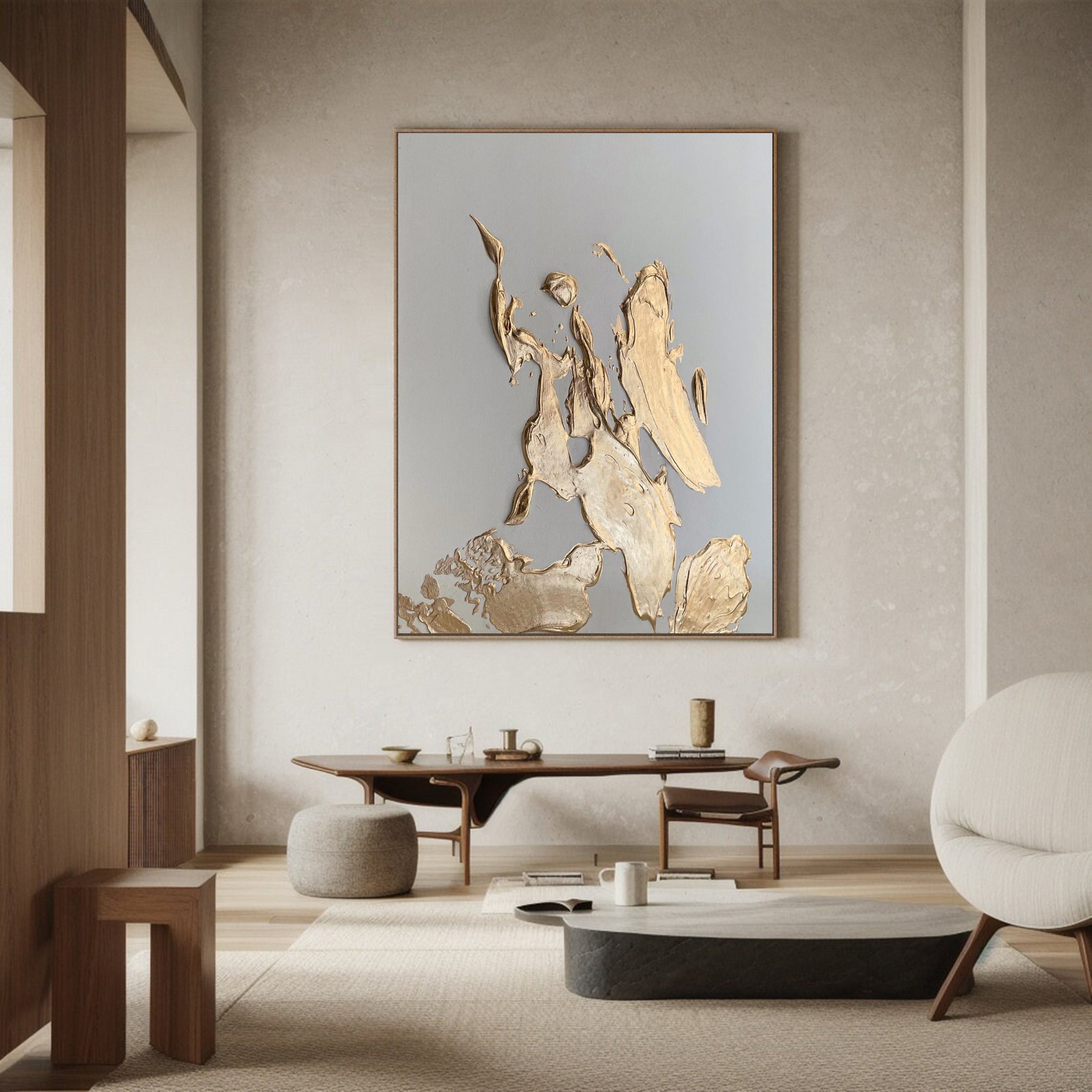 Luxury Abstract Wall Art Gold Accents for Stylish Interiors #MM028