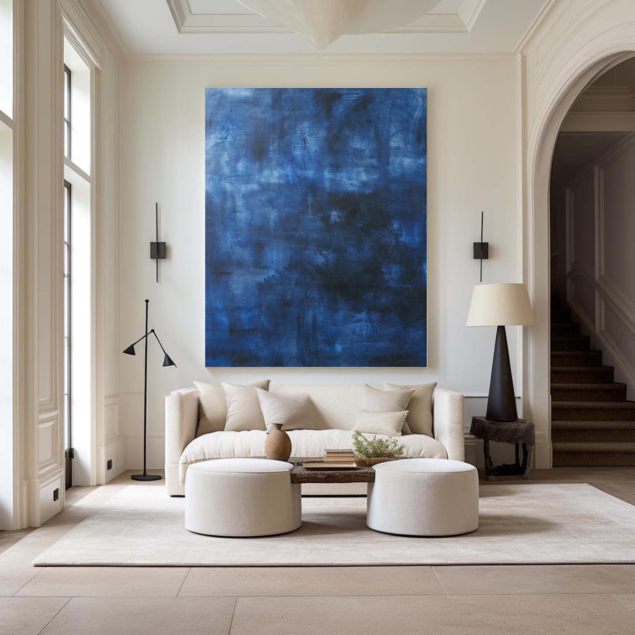 Deep Blue Abstraction, Modern Minimalist Wall Art #MM355