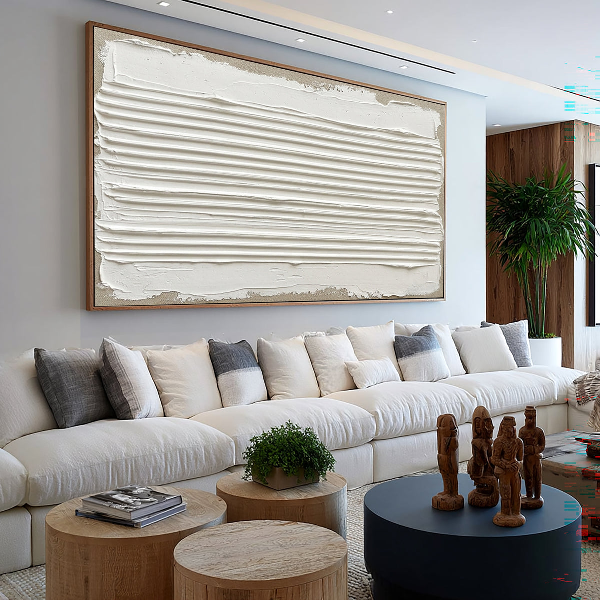 Strata Shaped Over Time Large Horizontal Textured Wall Art Sculptural Relief Contemporary Abstract Painting
