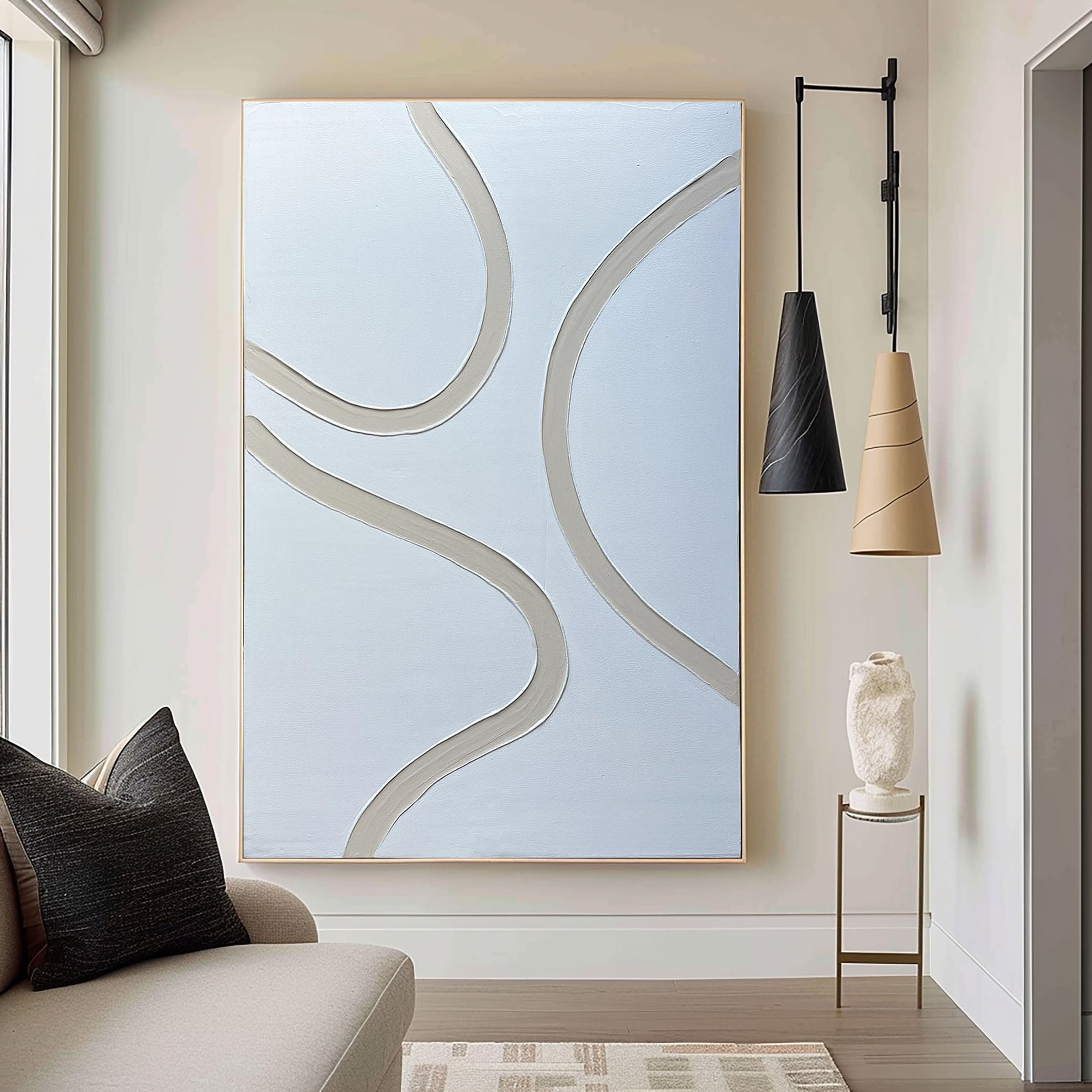 Contemporary Curve Wall Art in elegant neutral tones