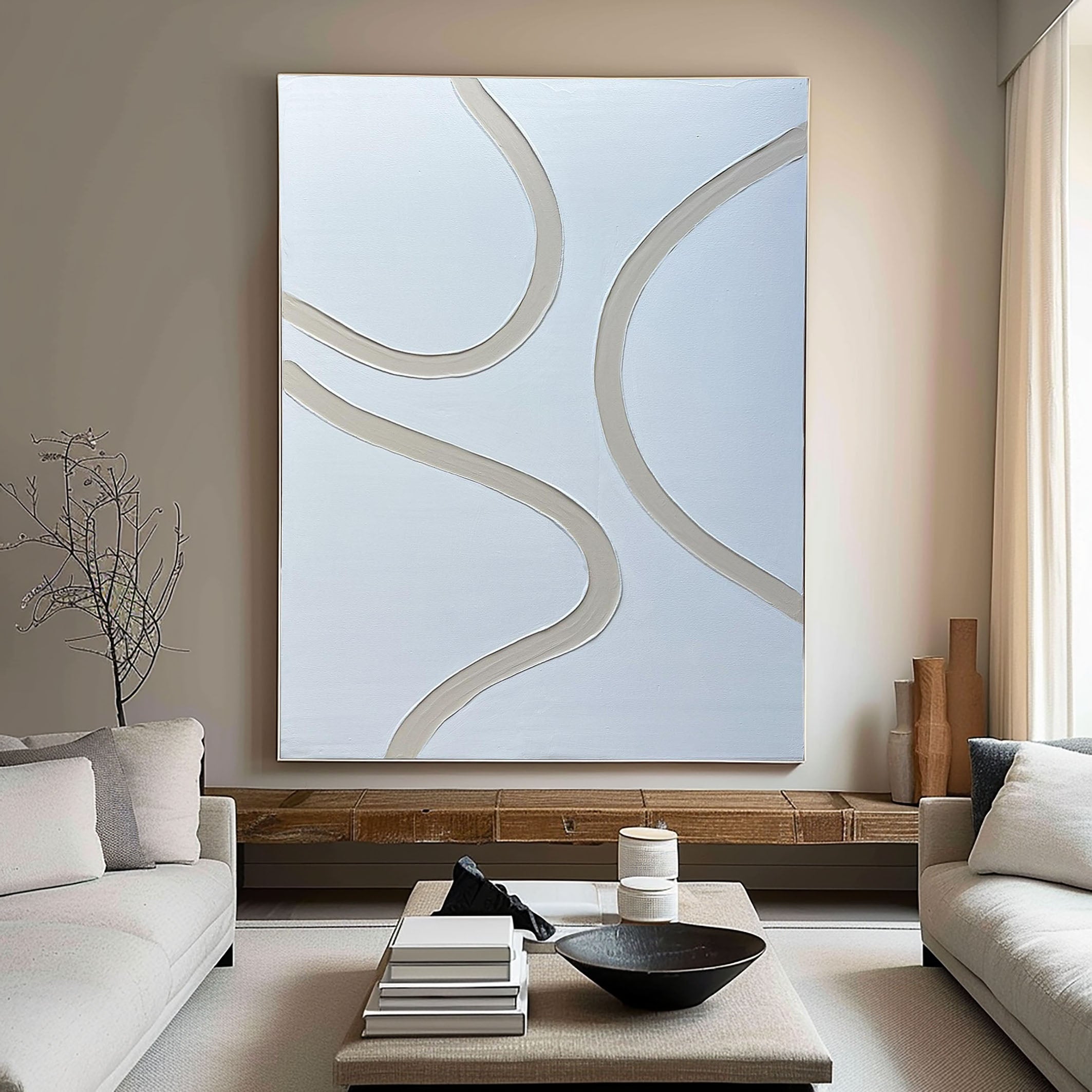 Minimalist Abstract Art with Flowing Curves #MM062