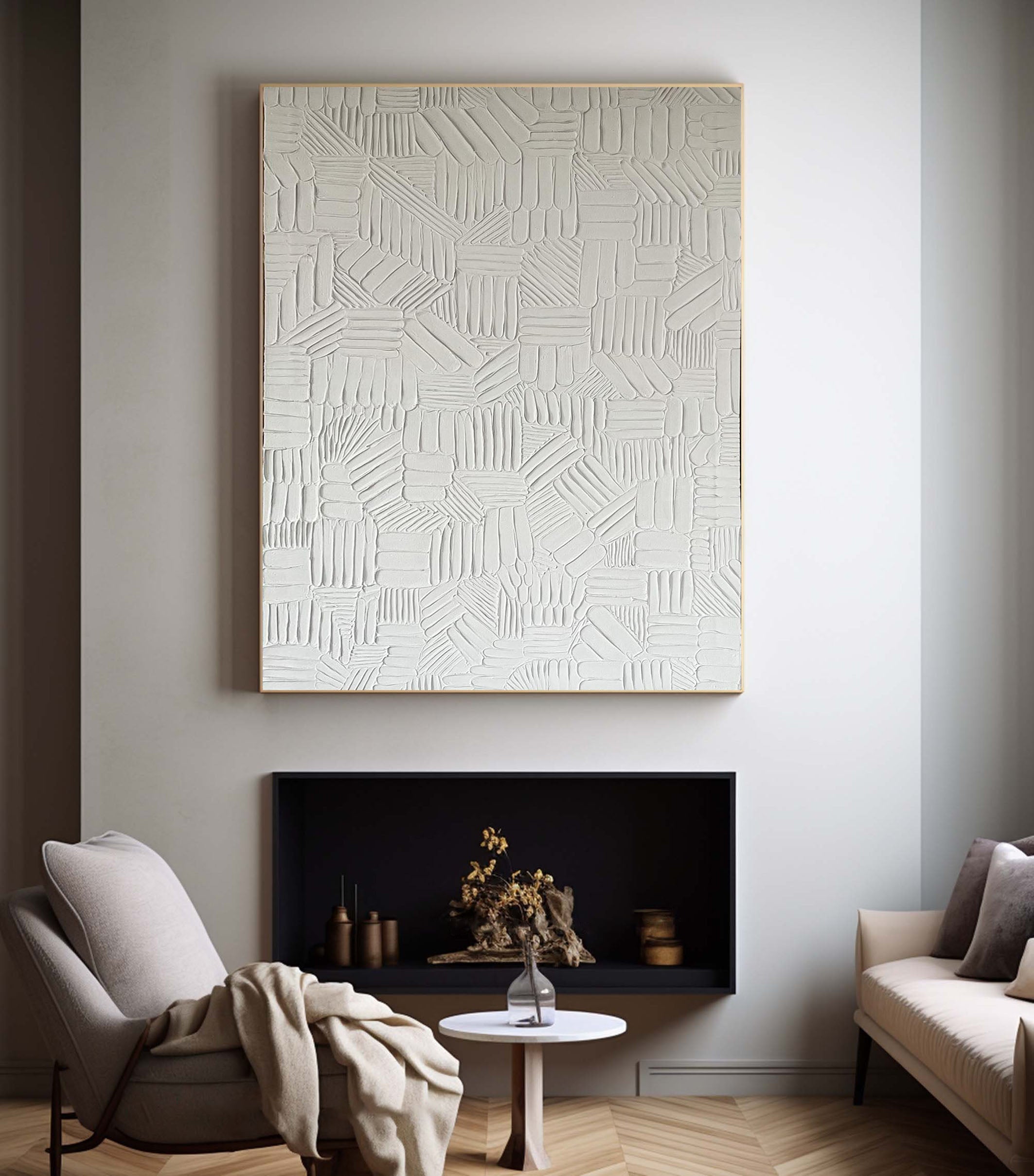 Textured White Wall Art | Minimalist Design #MM064