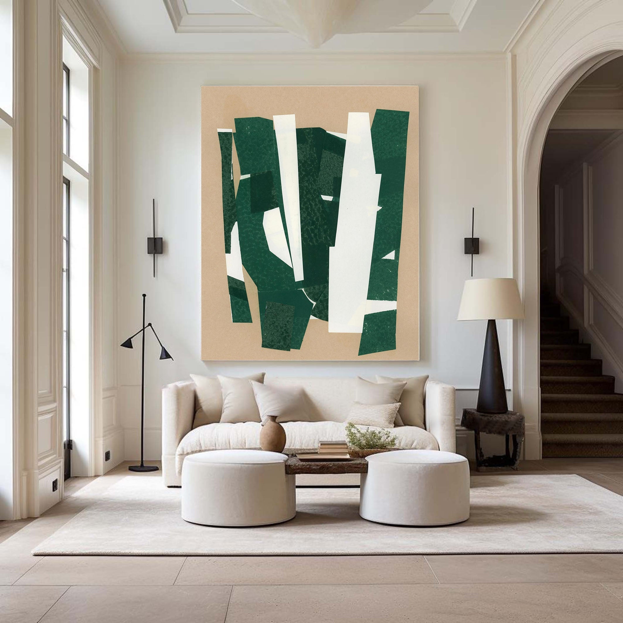 Contemporary Green and White Wall Art For House #AB021