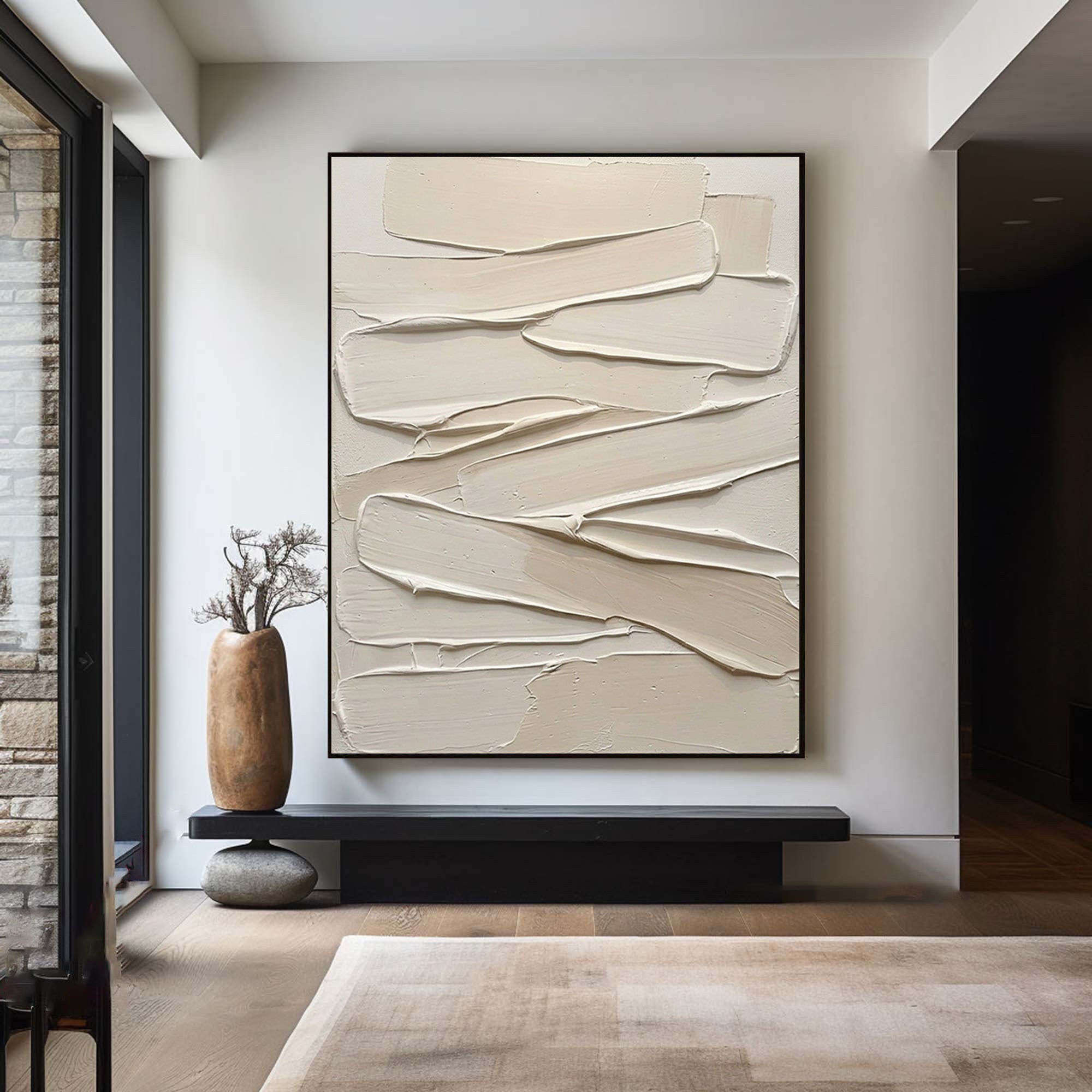 Large Organic Texture Canvas Art Minimalist Neutral Painting
