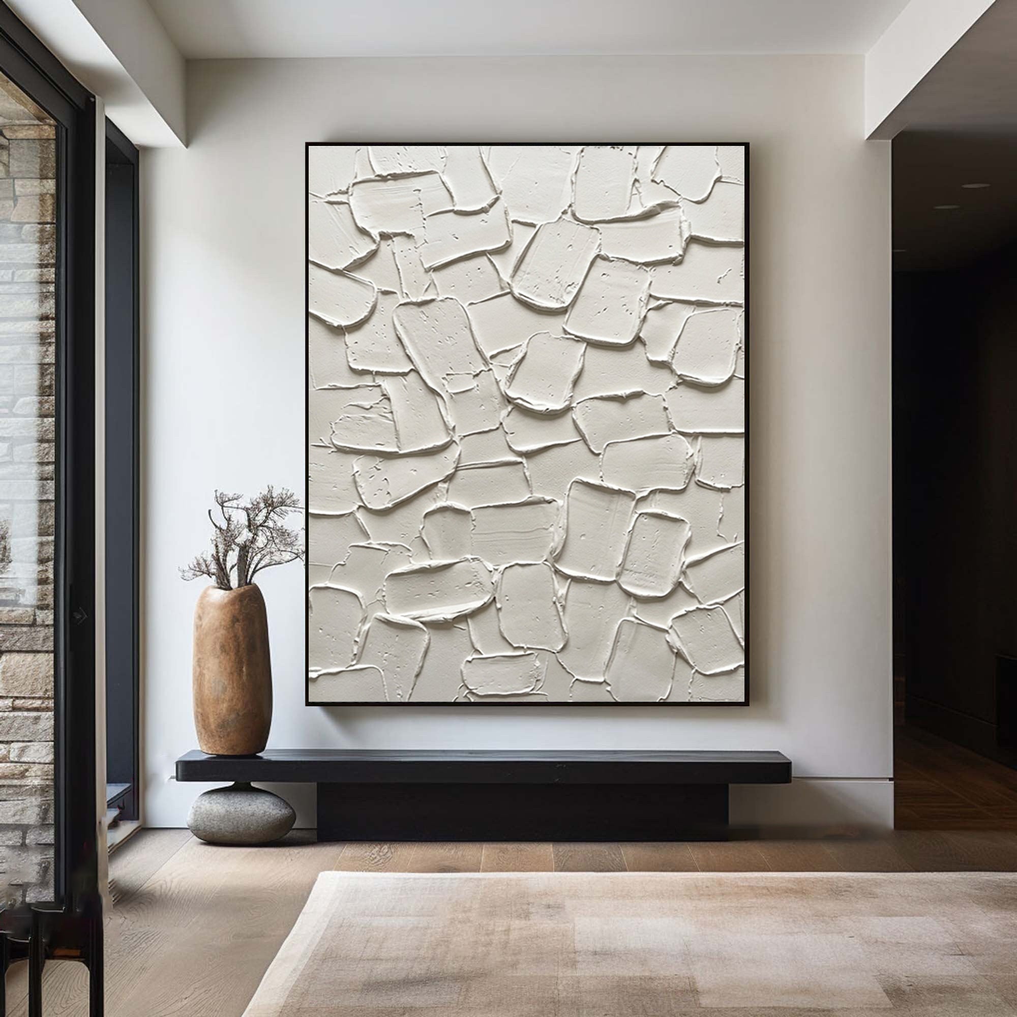Large Hand-Painted Texture Wall Art | Neutral Modern Abstract Canvas