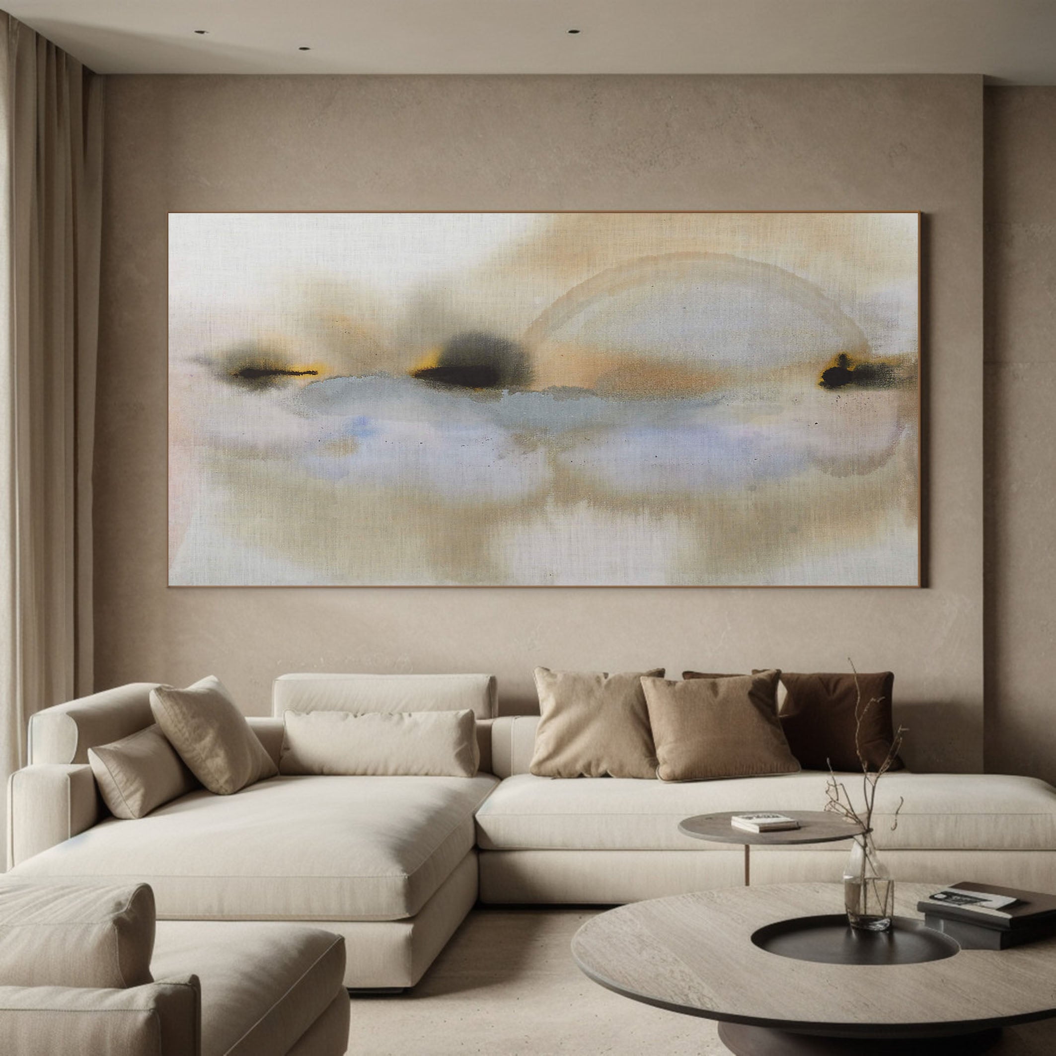 Muted Color Landscape Abstraction, Modern Wall Art #MM365