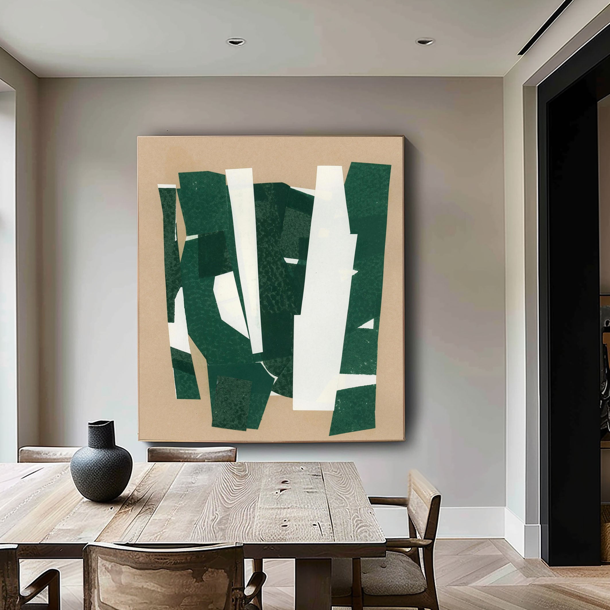 Contemporary Green and White Wall Art For House #AB021