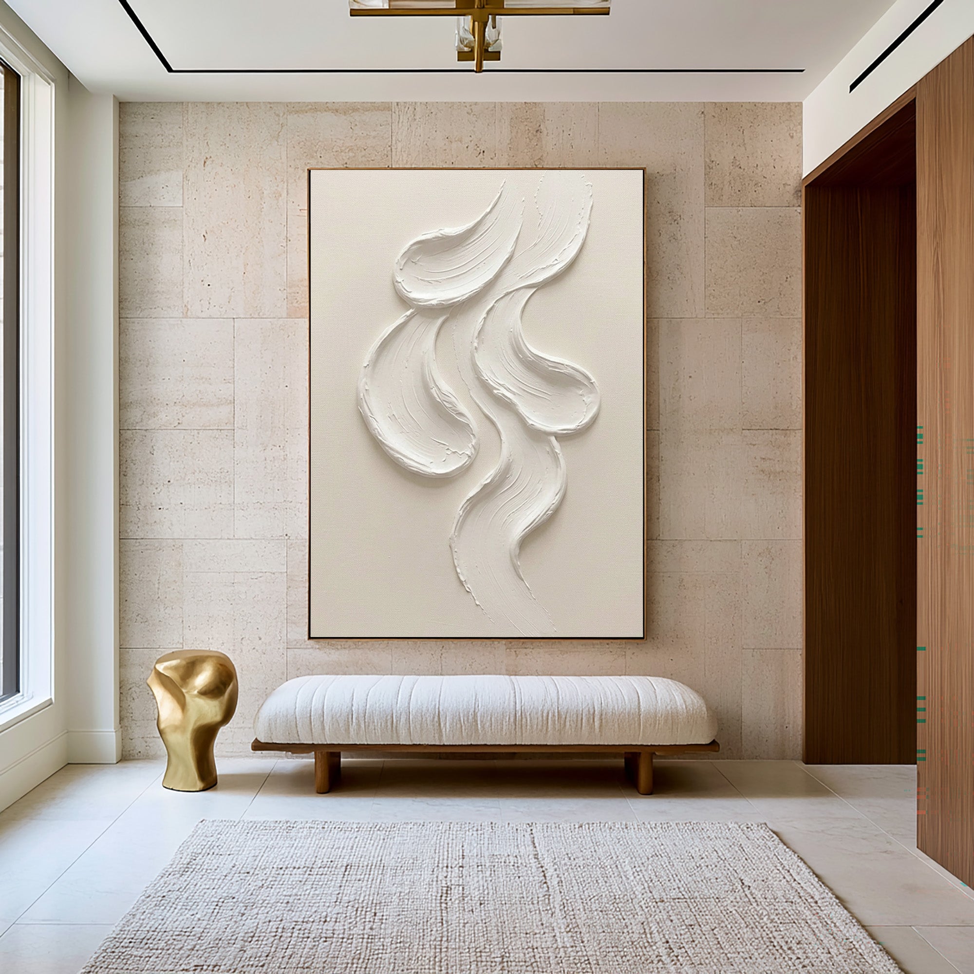 Large Minimalist Textured Wall Art Abstract Sculptural Painting Organic Modern Artwork Contemporary Neutral Home Decor Luxury Statement