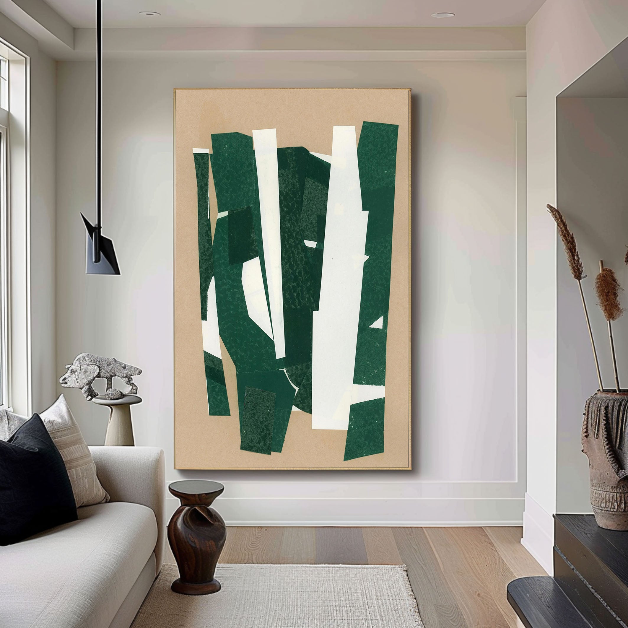 Contemporary Green and White Wall Art For House #AB021