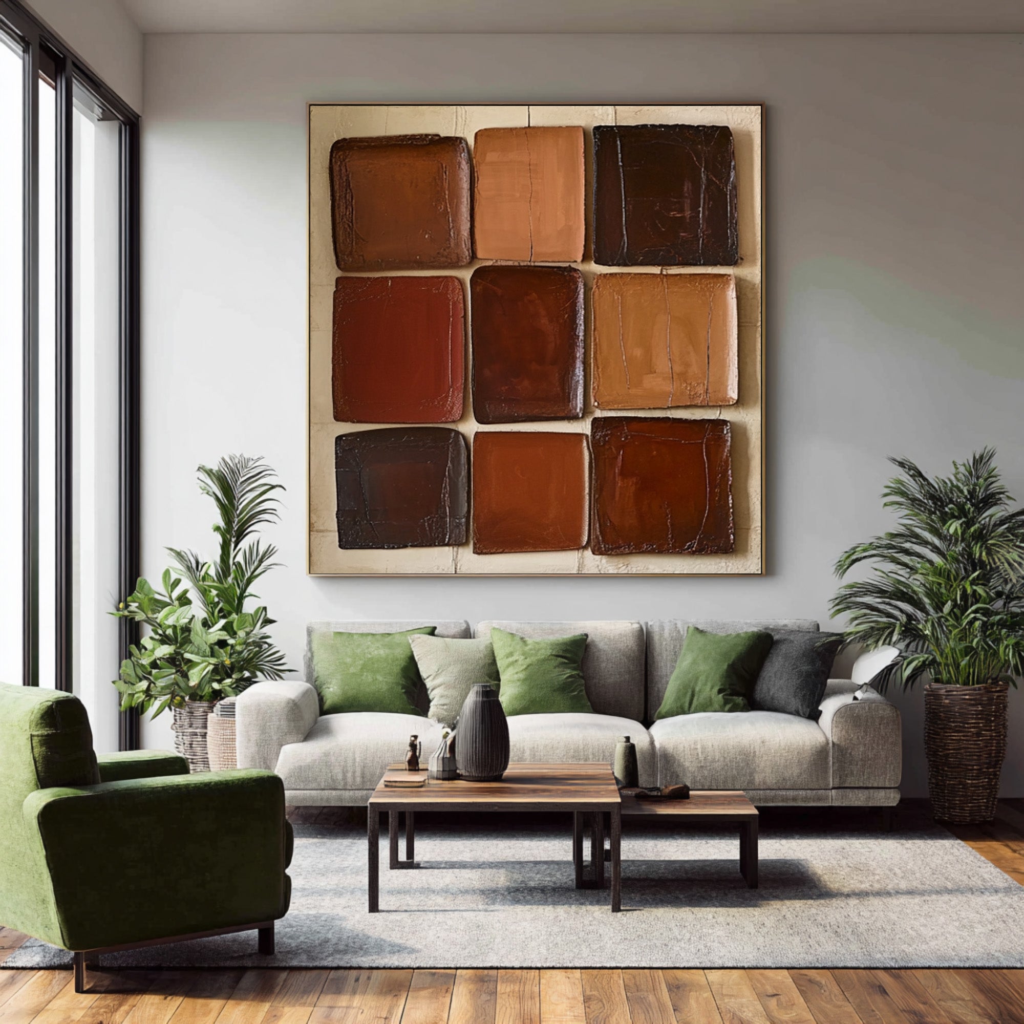 Large Textured 9-Square Art | KelorArt #CZ 008